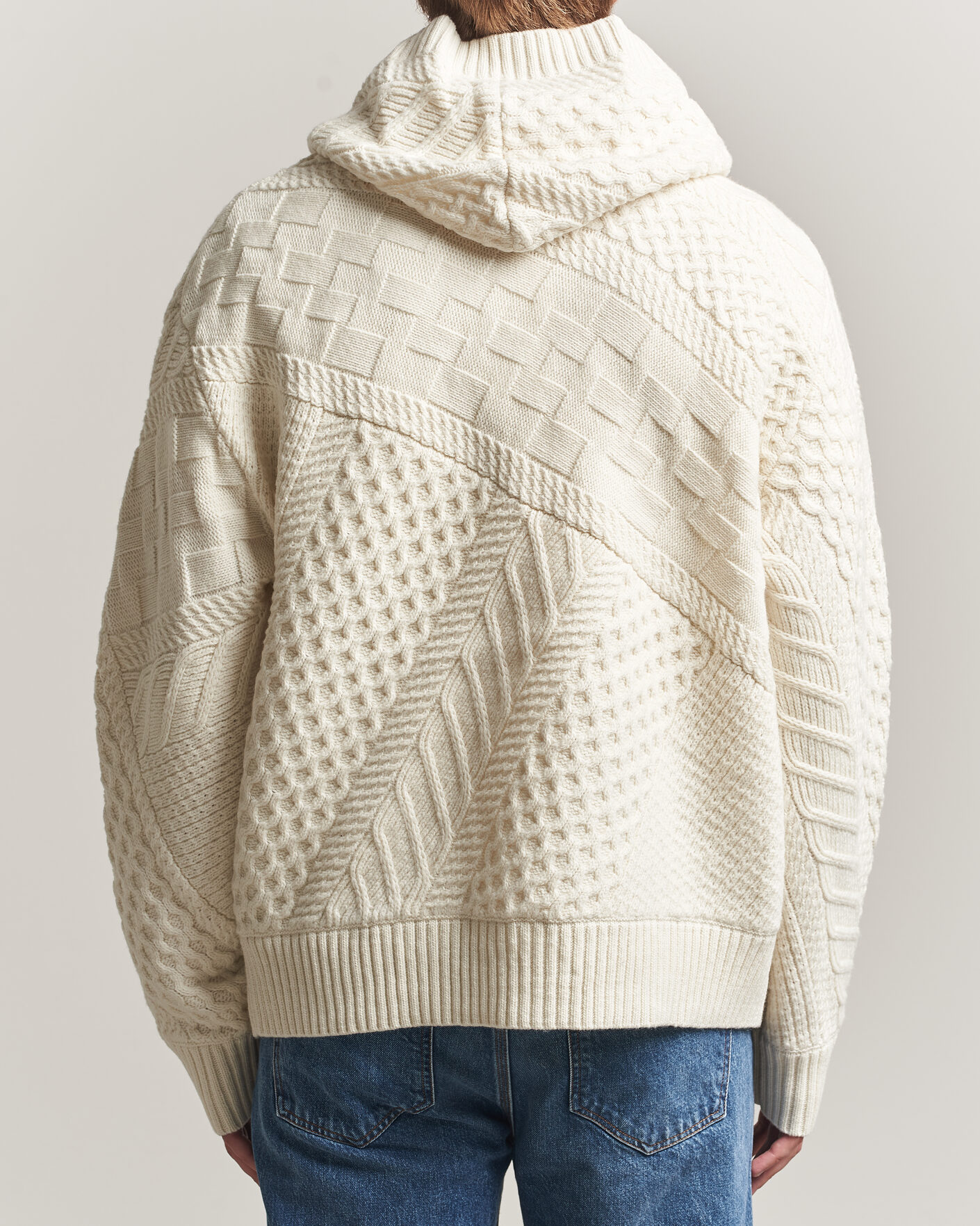 Heren | Truien | J.Lindeberg | Savio Cable Knitted Hoodie Tofu