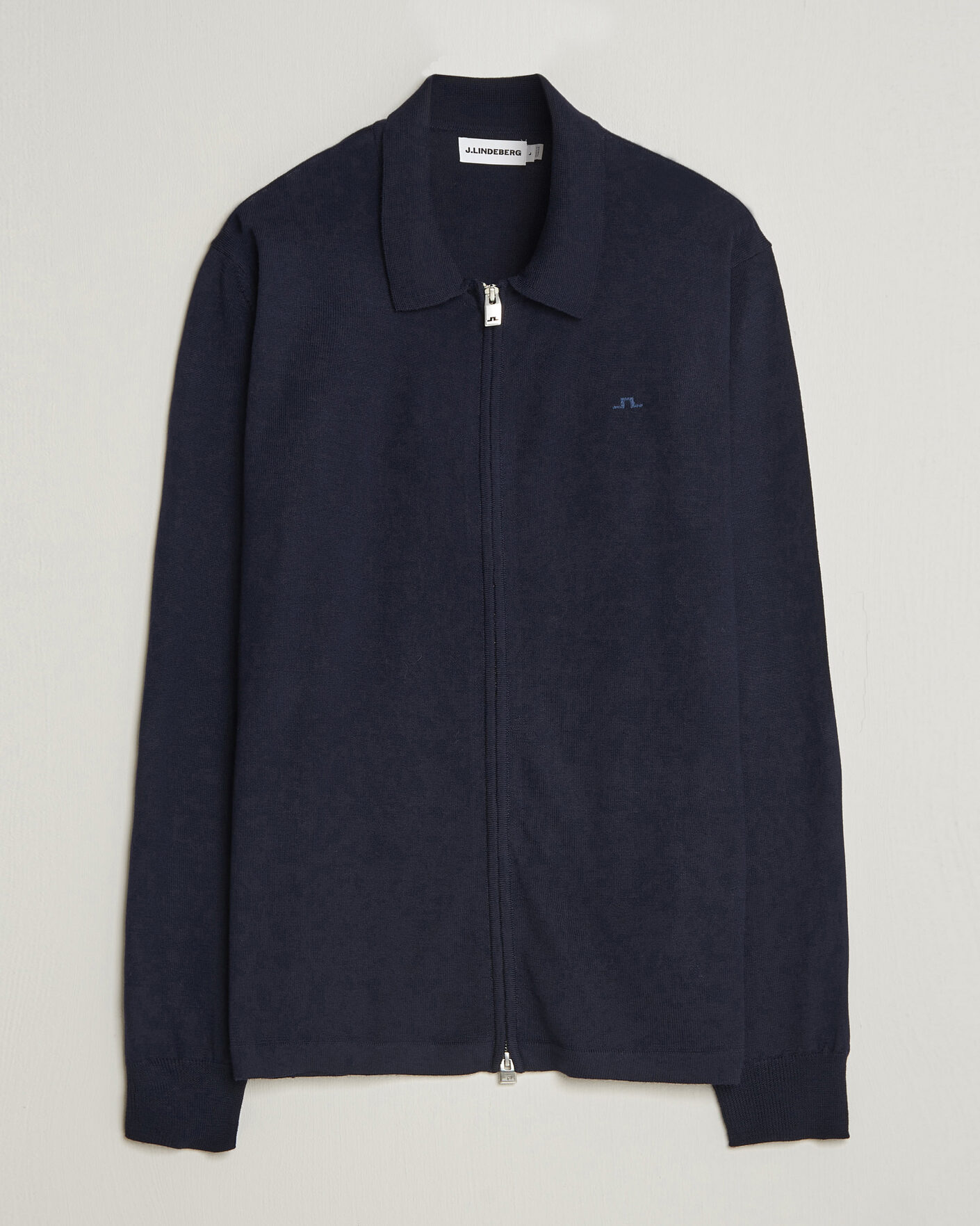 Heren | Truien | J.Lindeberg | Kaleb Merino Full Zip JL Navy