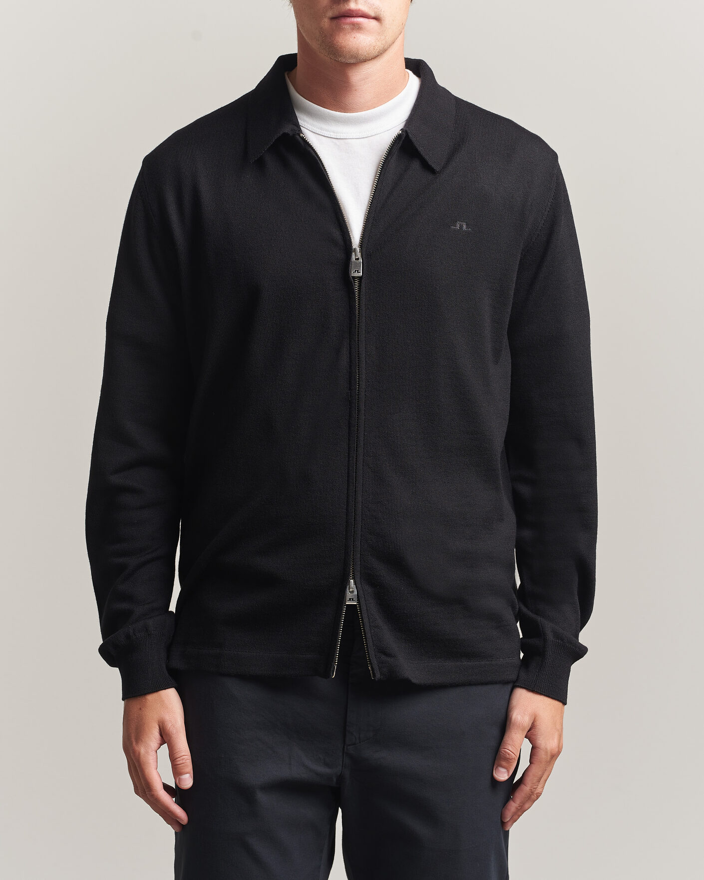 Homme | Pulls Et Tricots | J.Lindeberg | Kaleb Merino Full Zip Black