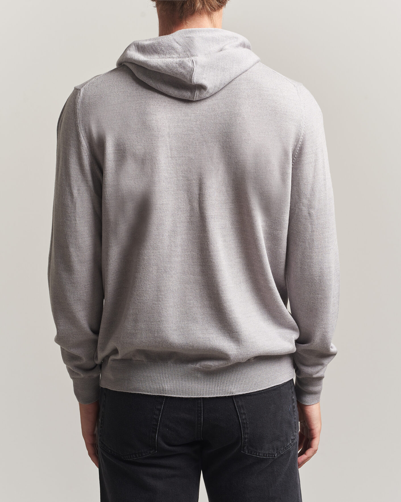 Heren | Truien | J.Lindeberg | Karl Merino Hoodie Light Grey Melange