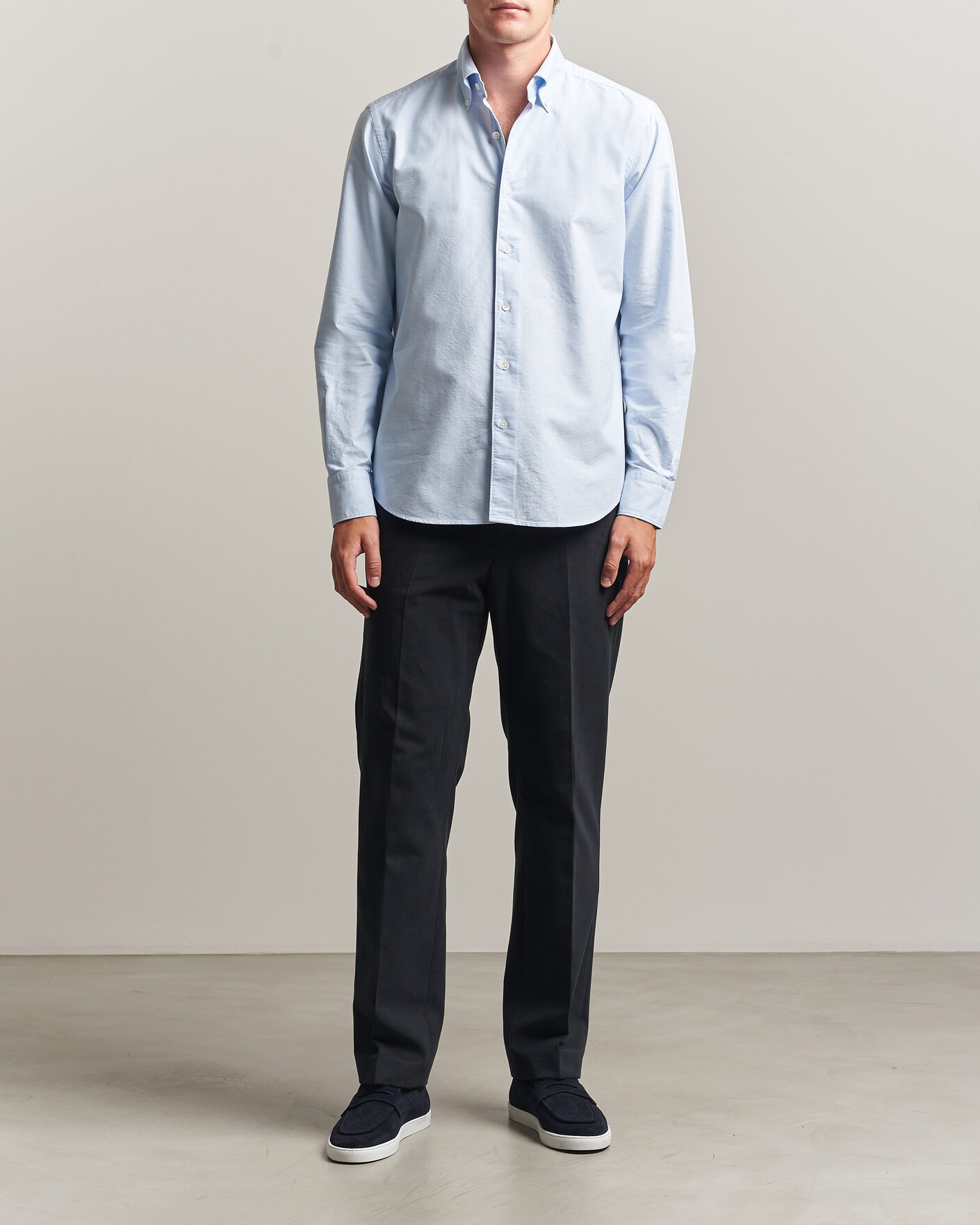 Heren | Overhemden | Grigio | Oxford Button Down Shirt Light Blue