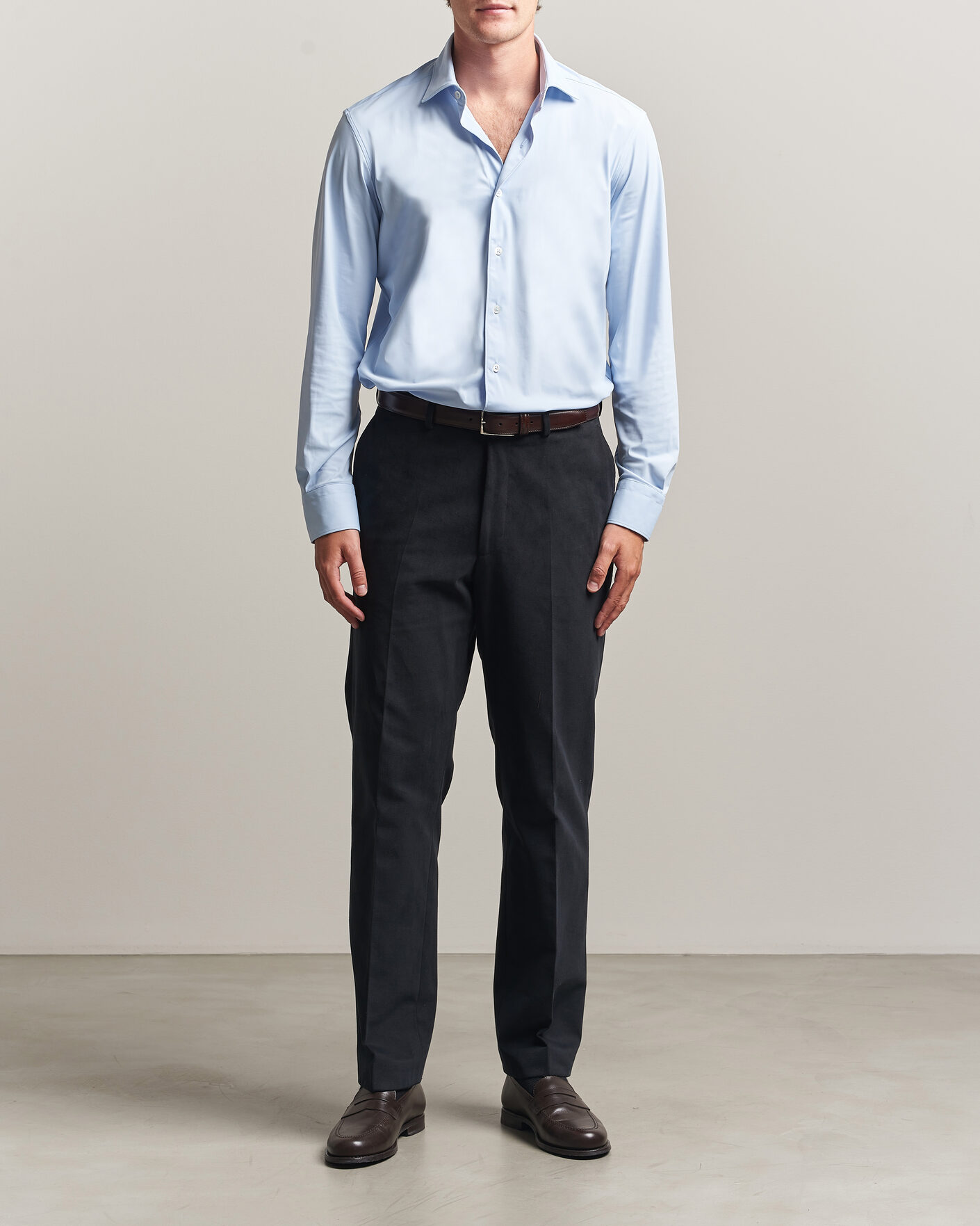 Homme | Chemises | Grigio | Jersey Shirt Light Blue