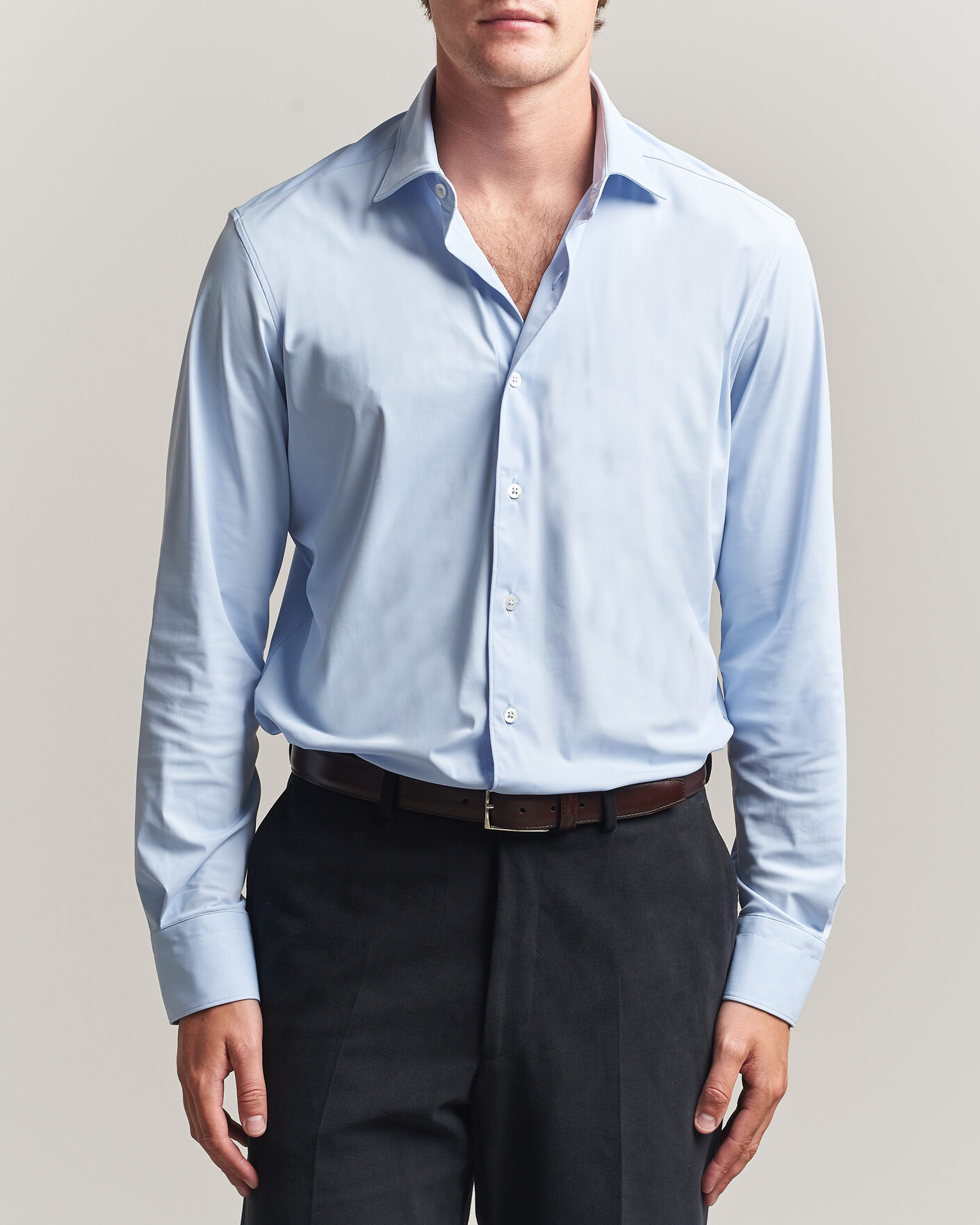 Homme | Chemises | Grigio | Jersey Shirt Light Blue