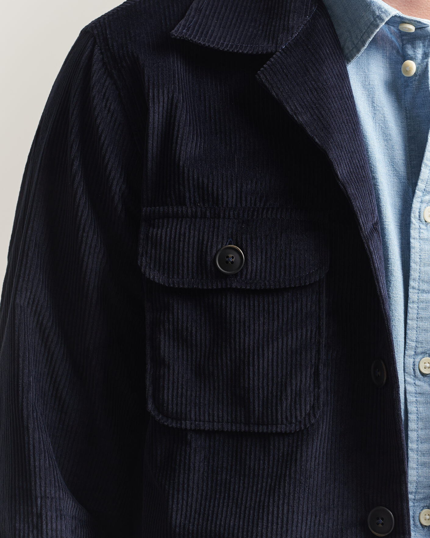 Homme | Chemises | Grigio | Corduroy Overshirt Navy