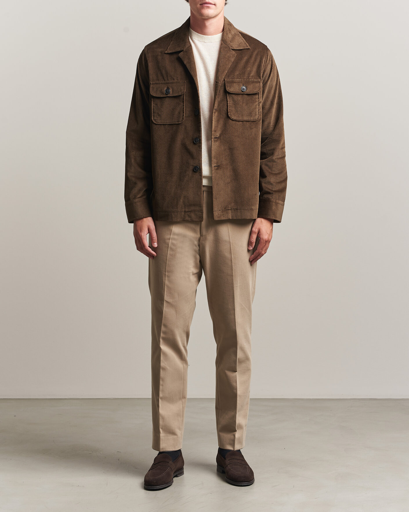 Heren | Overhemden | Grigio | Corduroy Overshirt Dark Brown