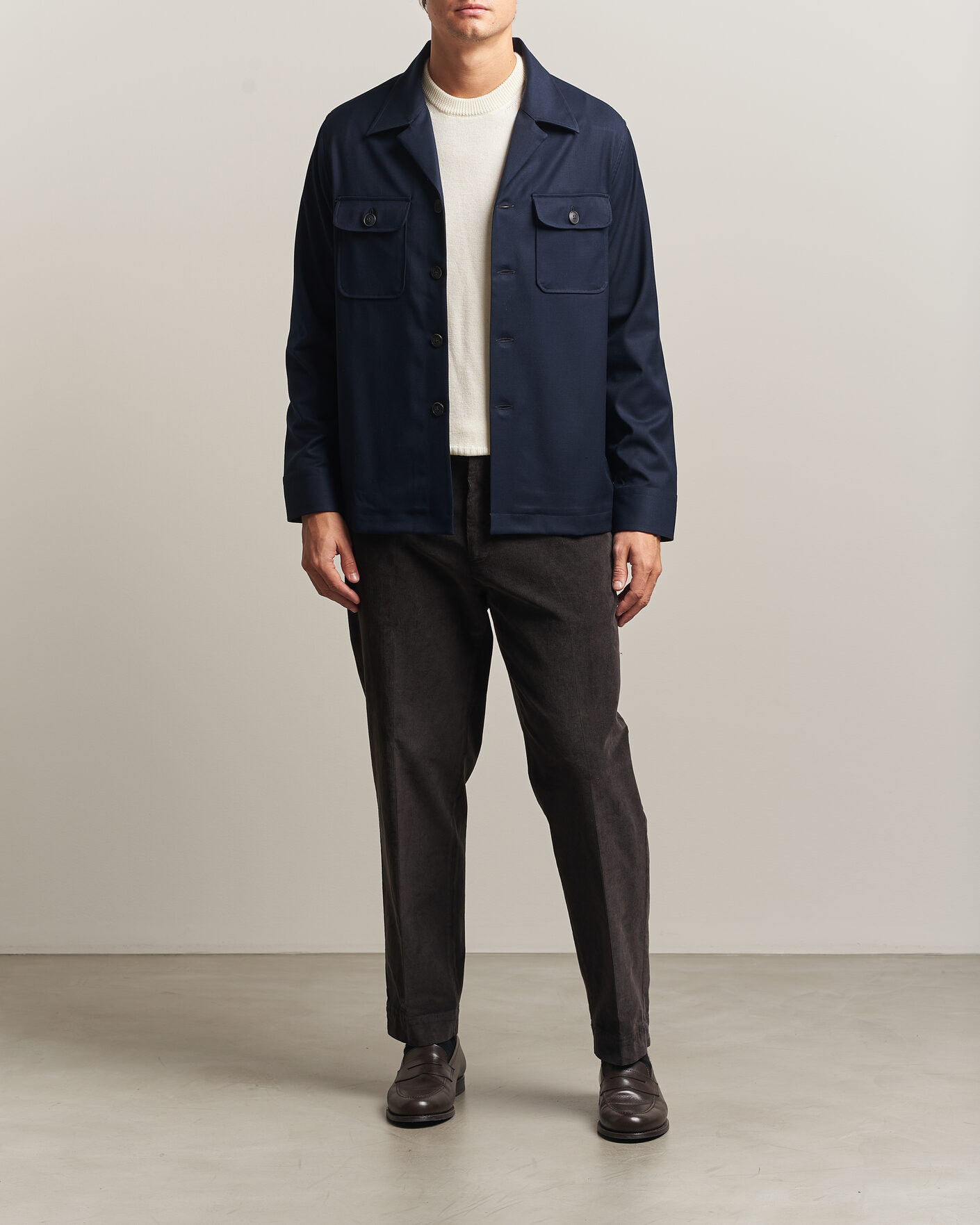 Homme | Chemises | Grigio | Twill Overshirt Navy