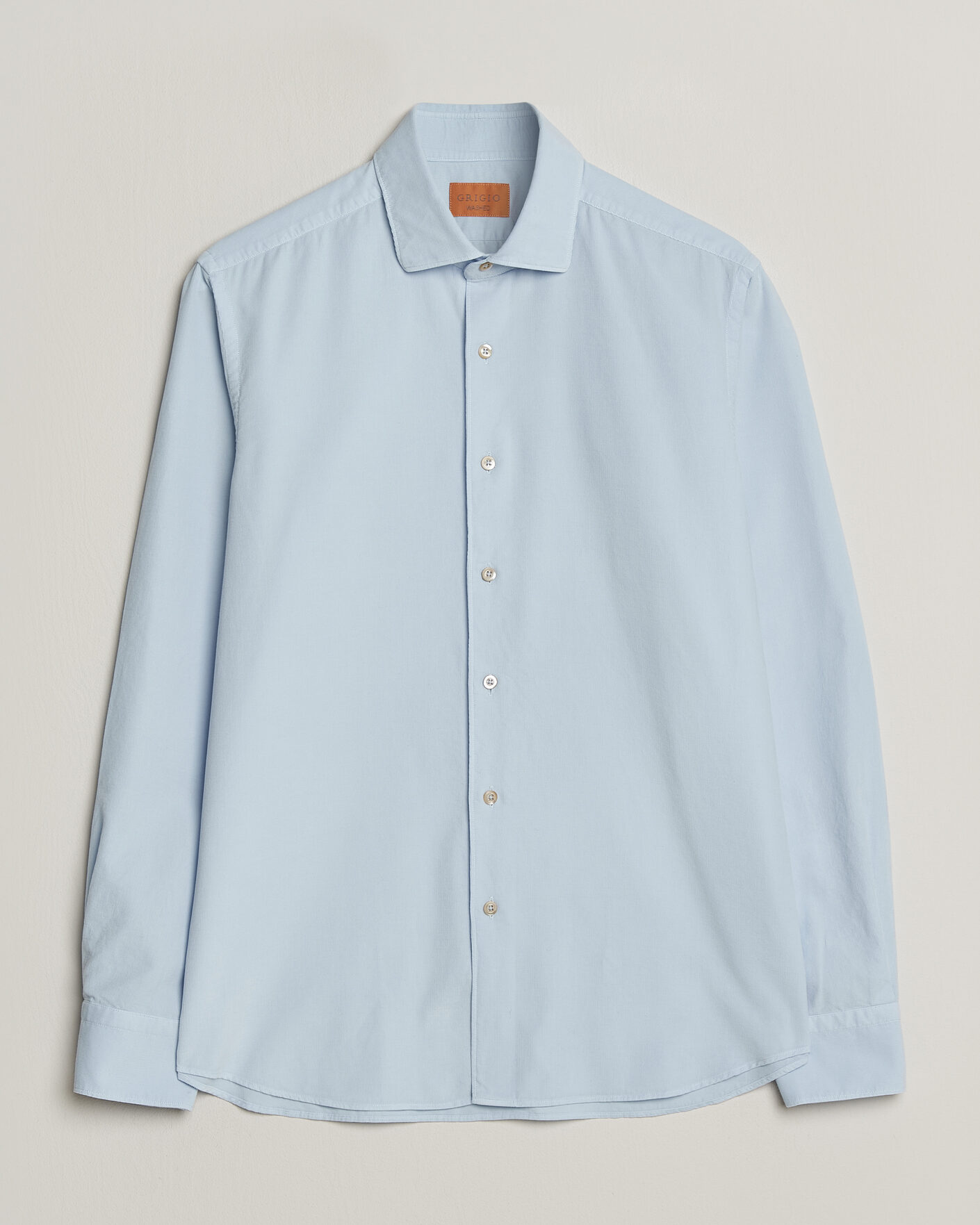 Heren | Overhemden | Grigio | Corduroy Shirt Light Blue
