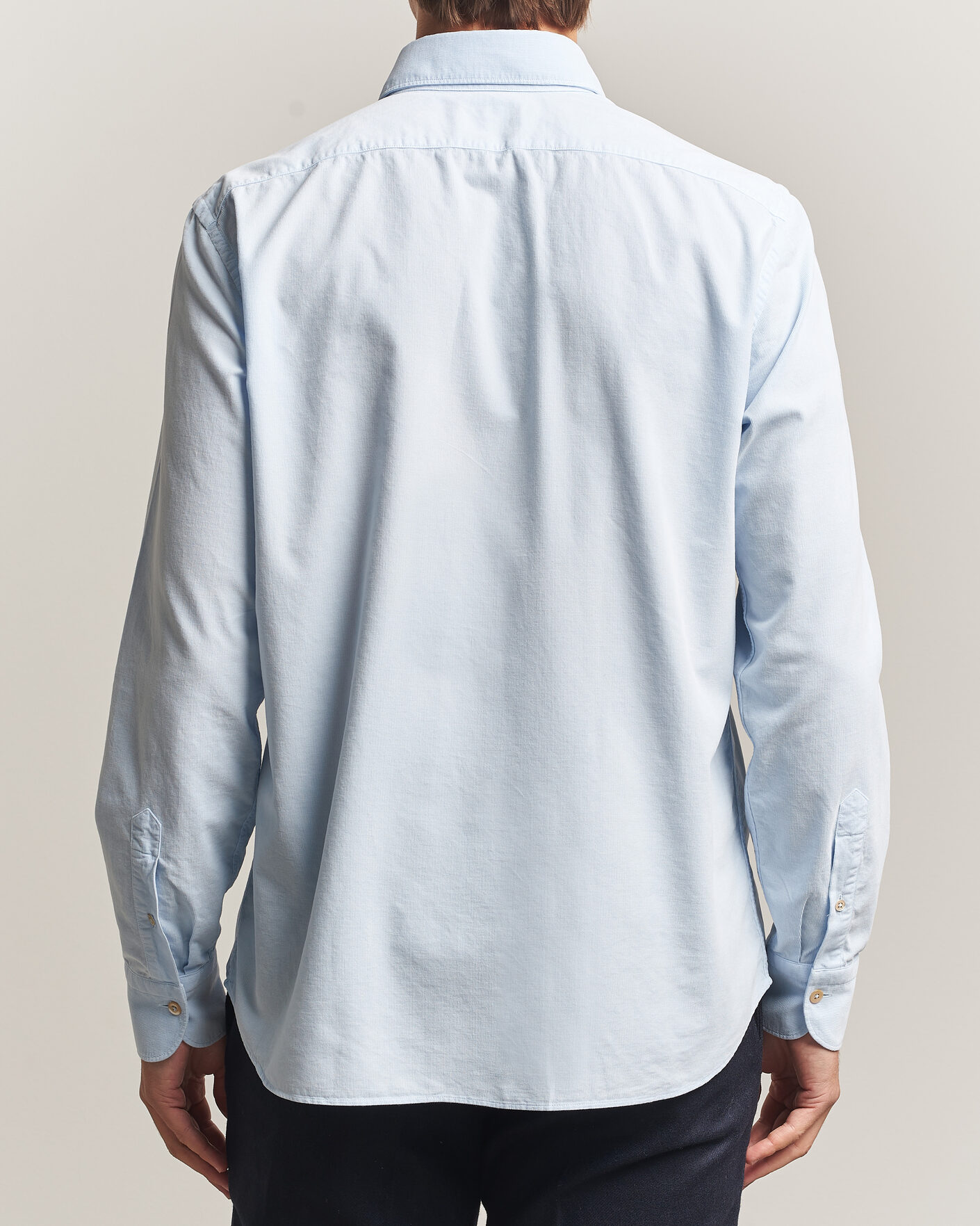Heren | Overhemden | Grigio | Corduroy Shirt Light Blue