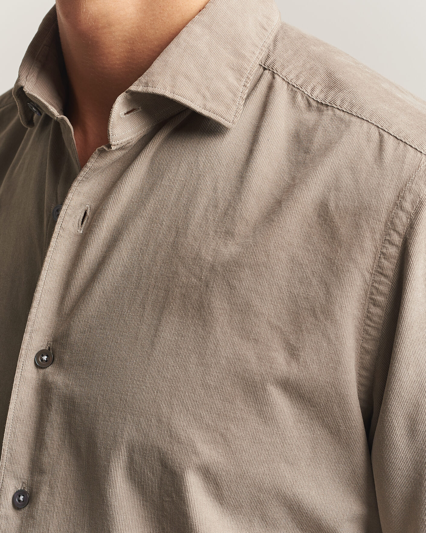 Homme | Chemises | Grigio | Corduroy Shirt Beige