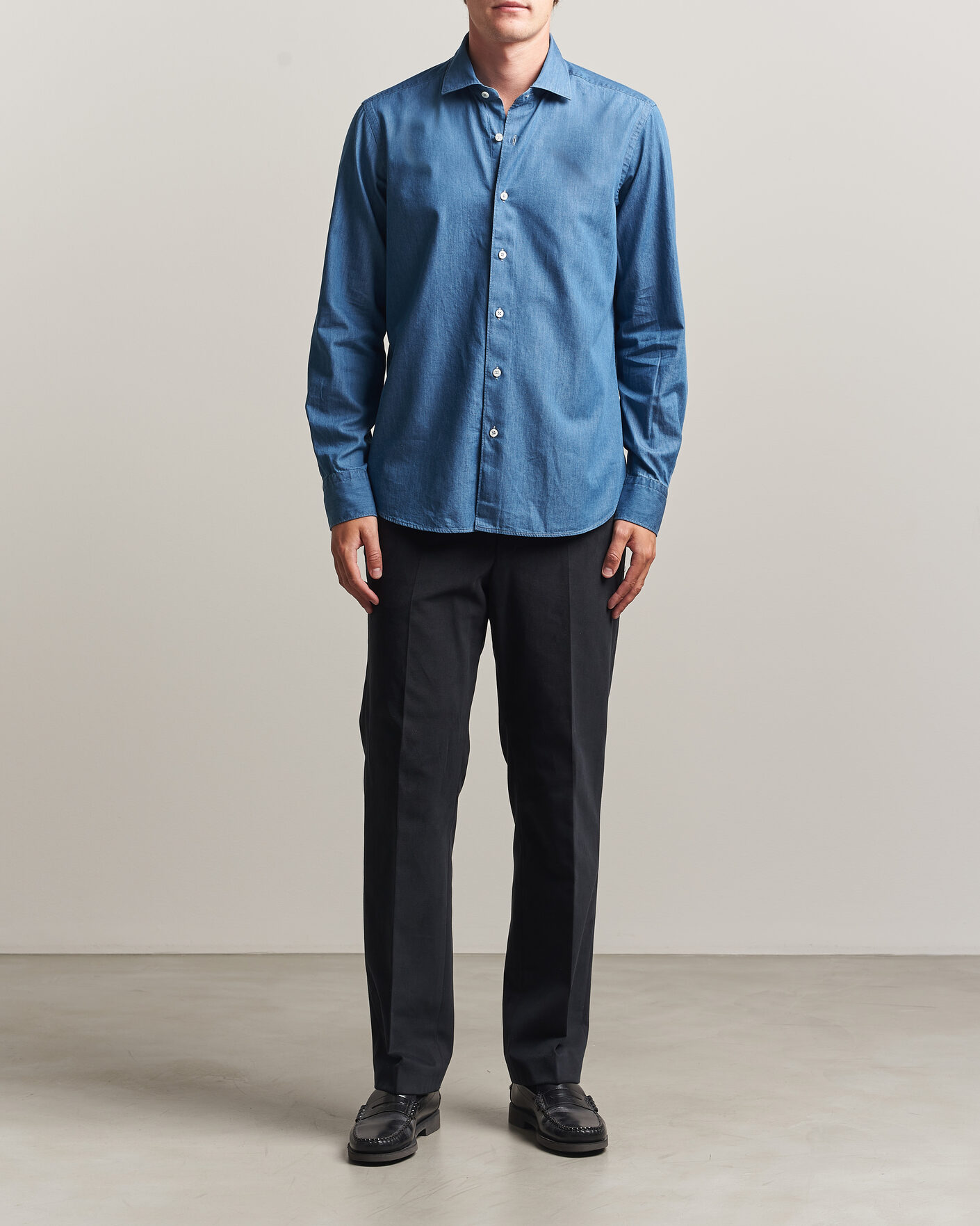 Heren | Overhemden | Grigio | Denim Shirt Light Blue