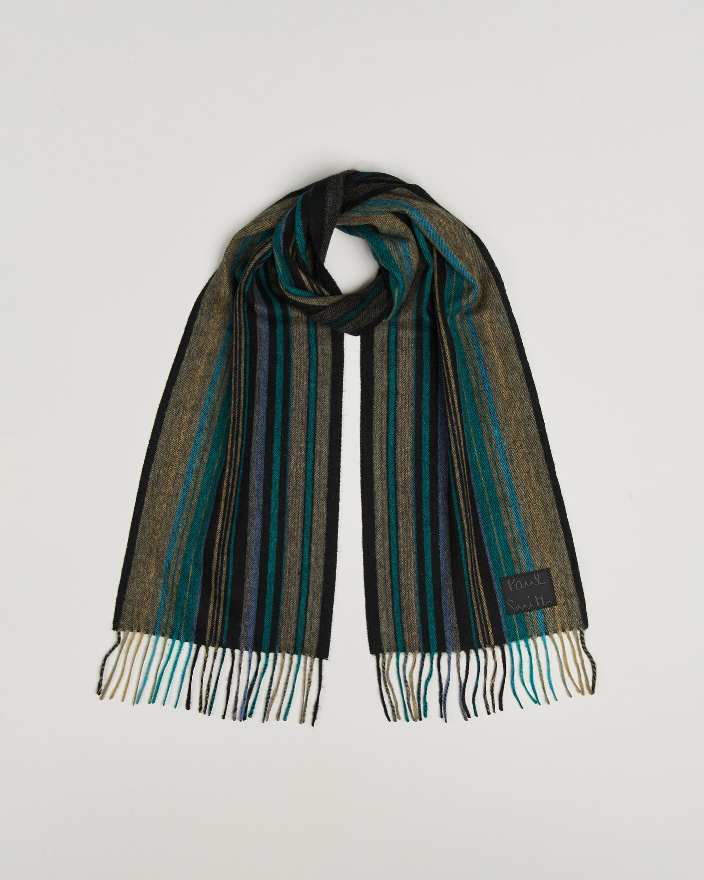 Heren | Sjaals | Paul Smith | Lambswool Striped Scarf Black