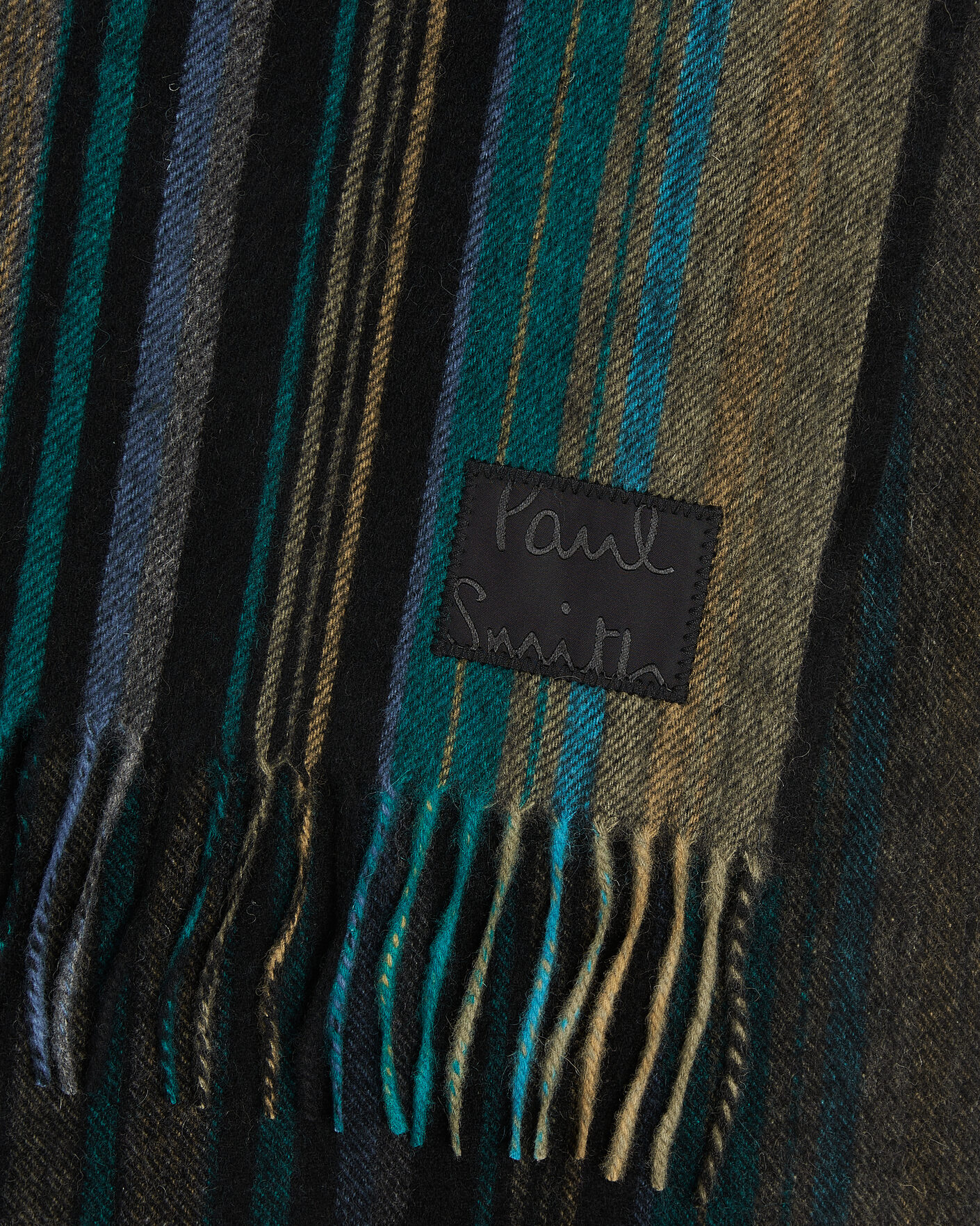 Heren | Sjaals | Paul Smith | Lambswool Striped Scarf Black