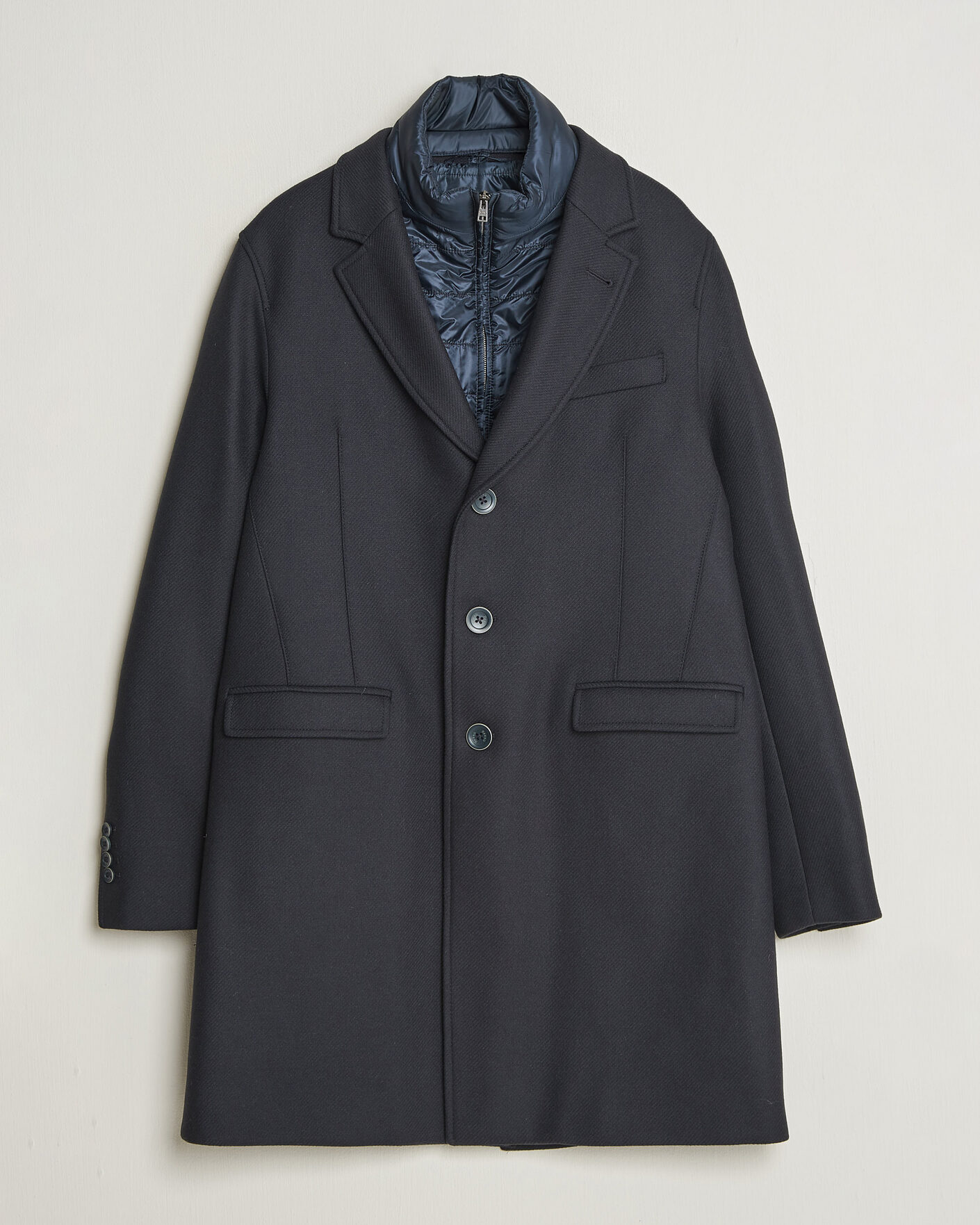Heren | Jassen | Herno | Wool Zip Coat Navy