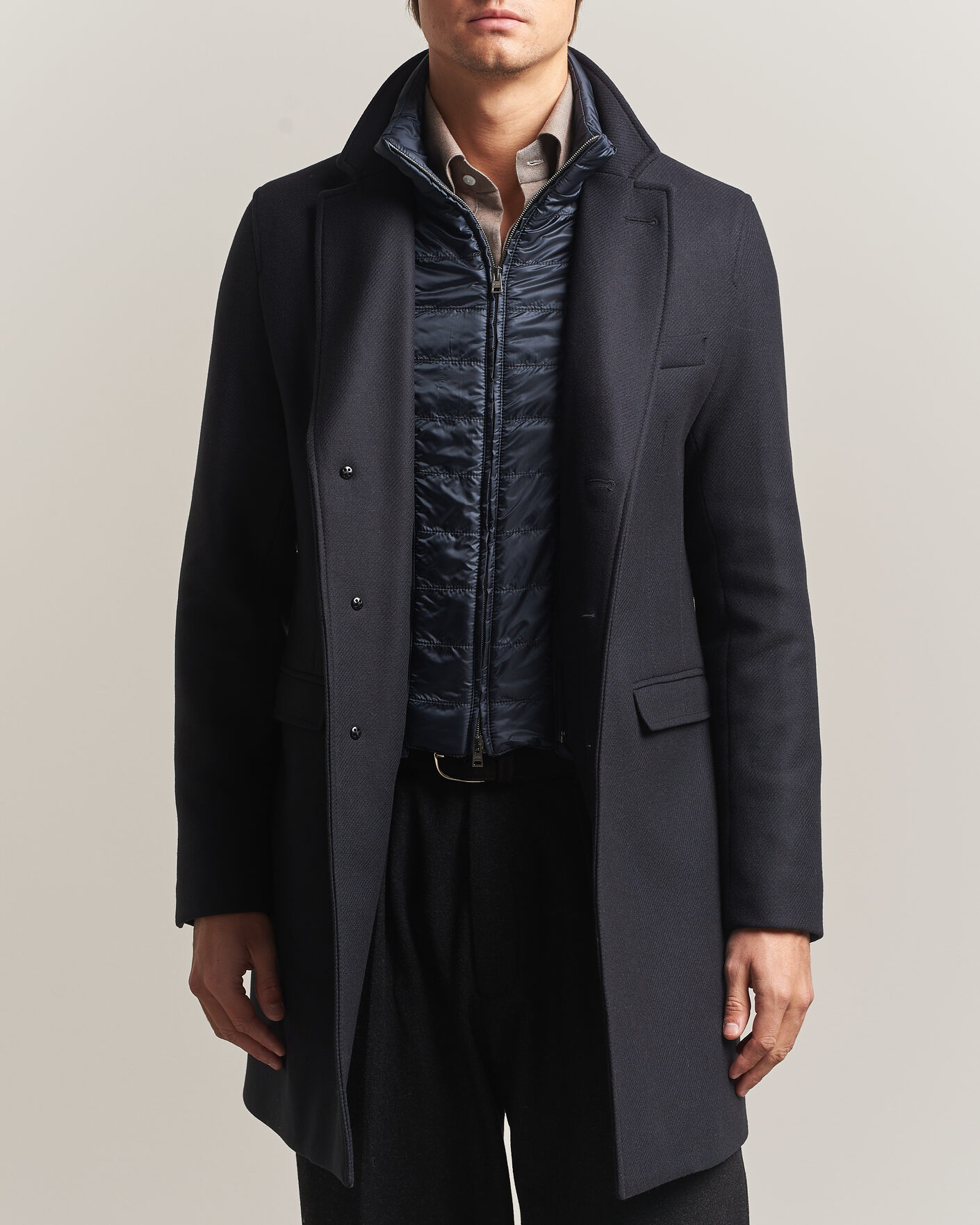 Heren | Jassen | Herno | Wool Zip Coat Navy