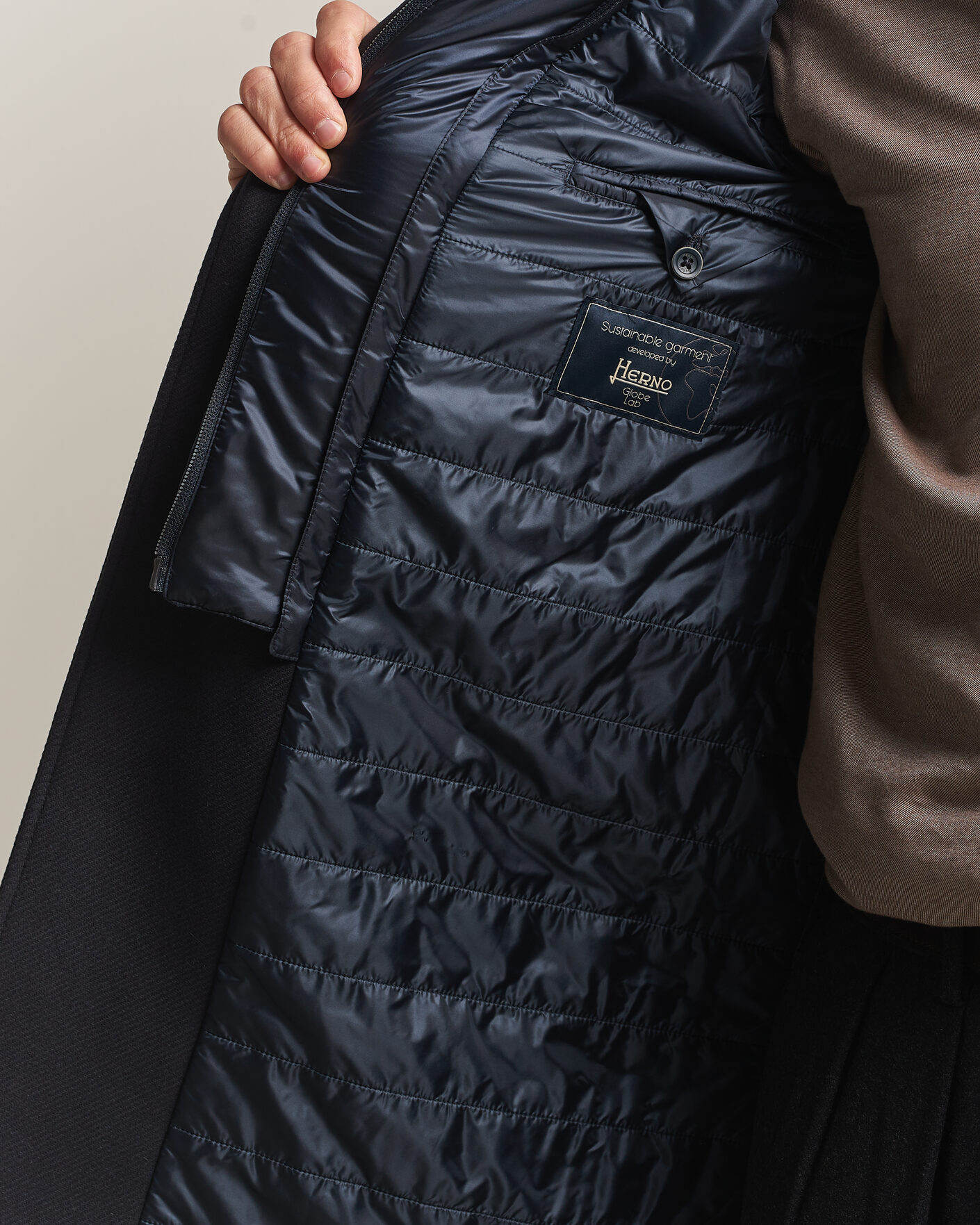 Heren | Jassen | Herno | Wool Zip Coat Navy