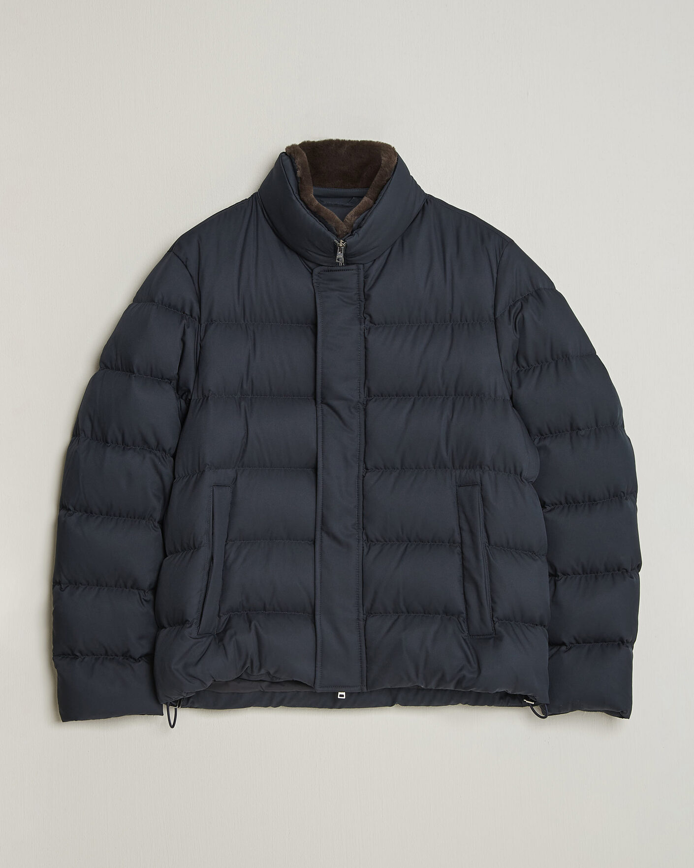 Heren | Jassen | Herno | Faux Fur Down Jacket Navy
