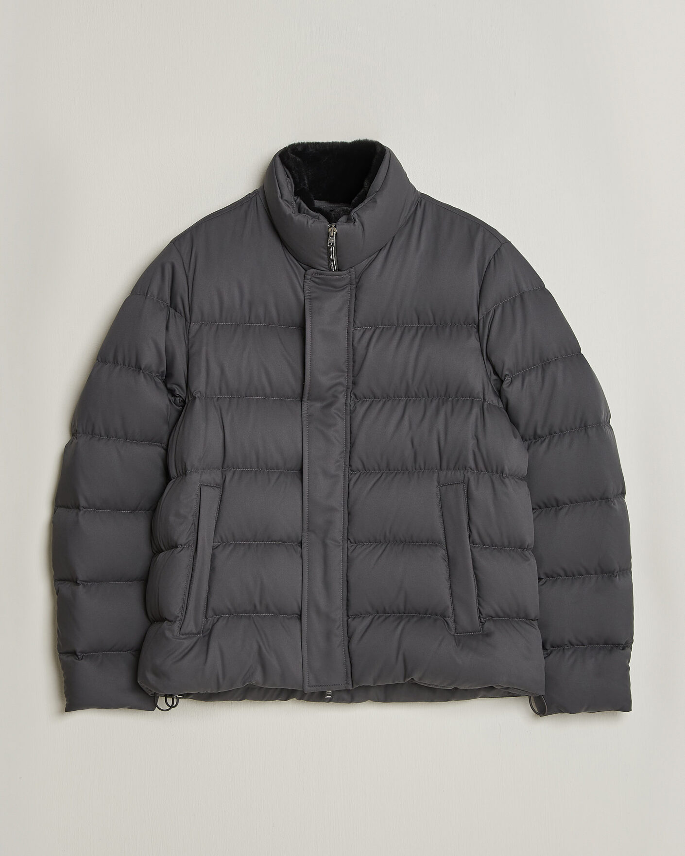 Homme | Manteaux Et Vestes | Herno | Faux Fur Down Jacket Dark Grey