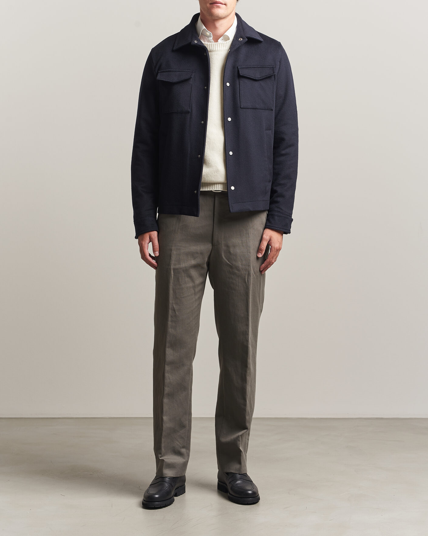 Heren | Jassen | Herno | Cashmere Overshirt Navy