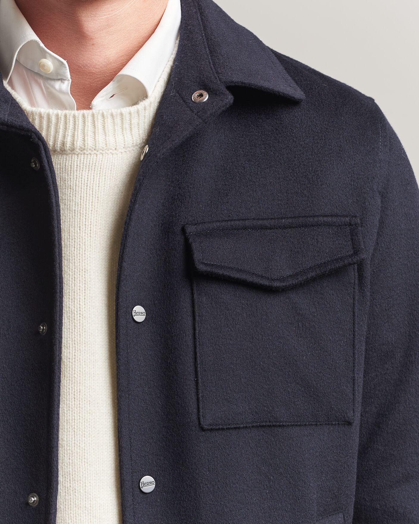 Heren | Jassen | Herno | Cashmere Overshirt Navy
