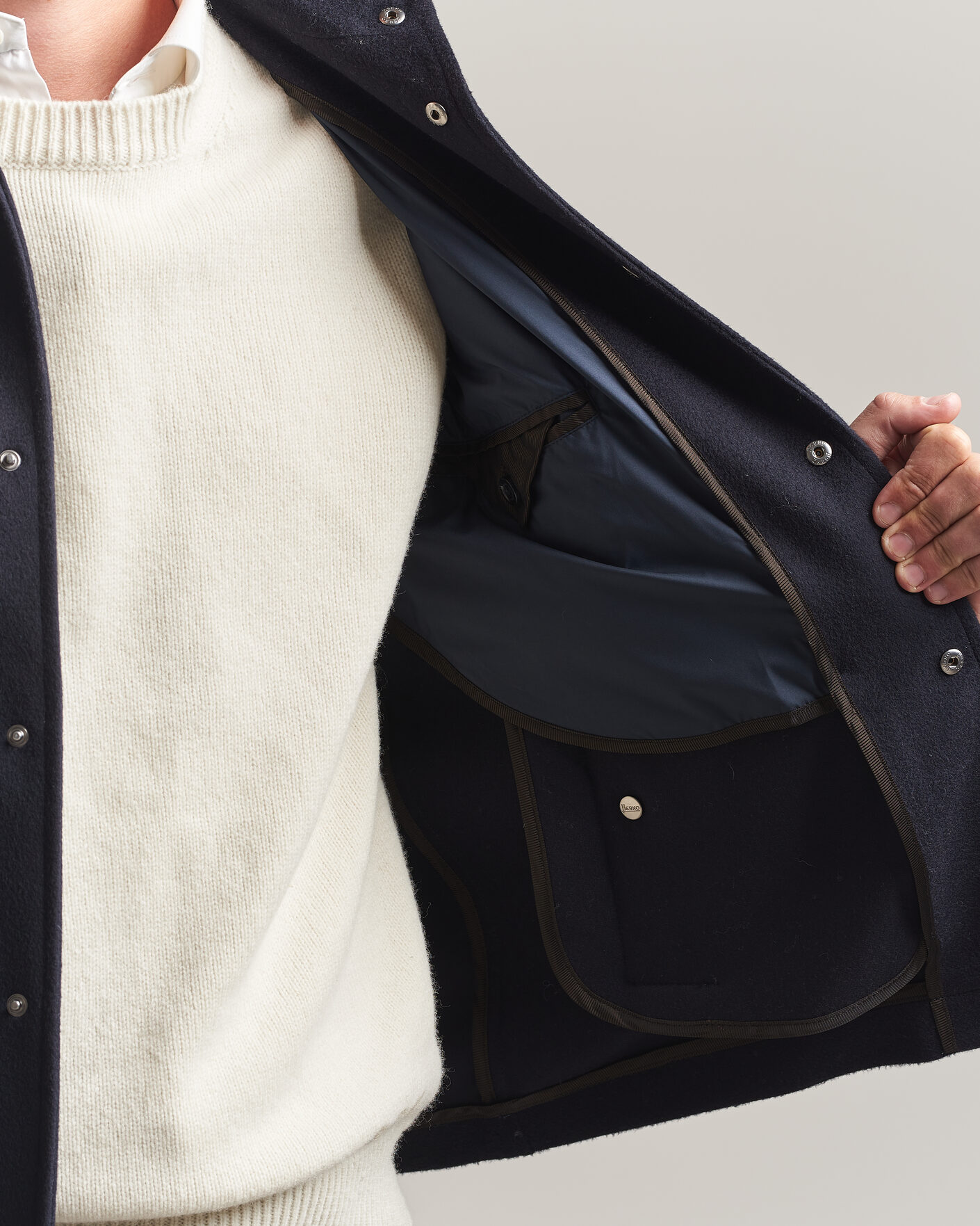 Heren | Jassen | Herno | Cashmere Overshirt Navy