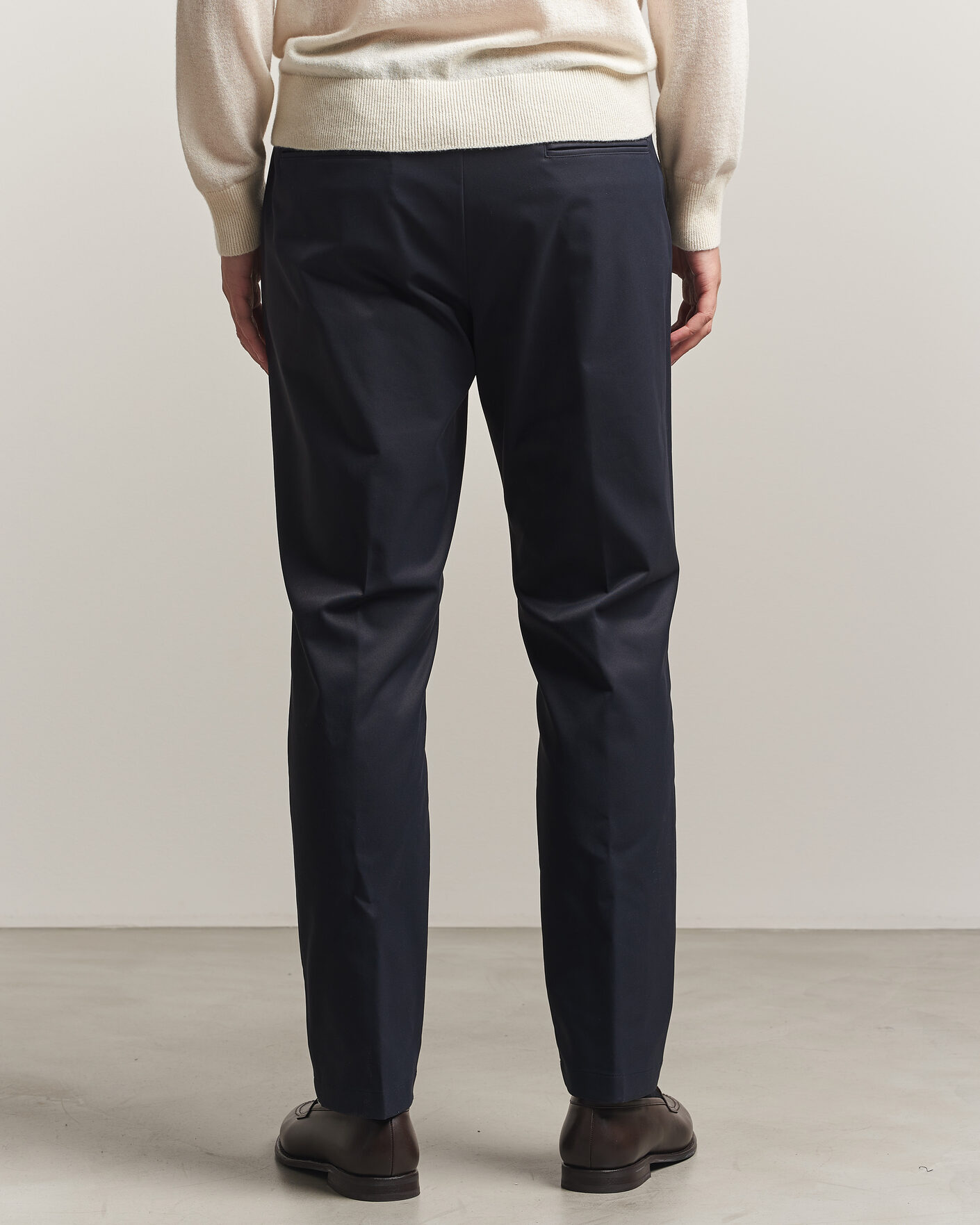 Heren | Broeken | Herno | Pleated Technical Cotton Trousers Navy