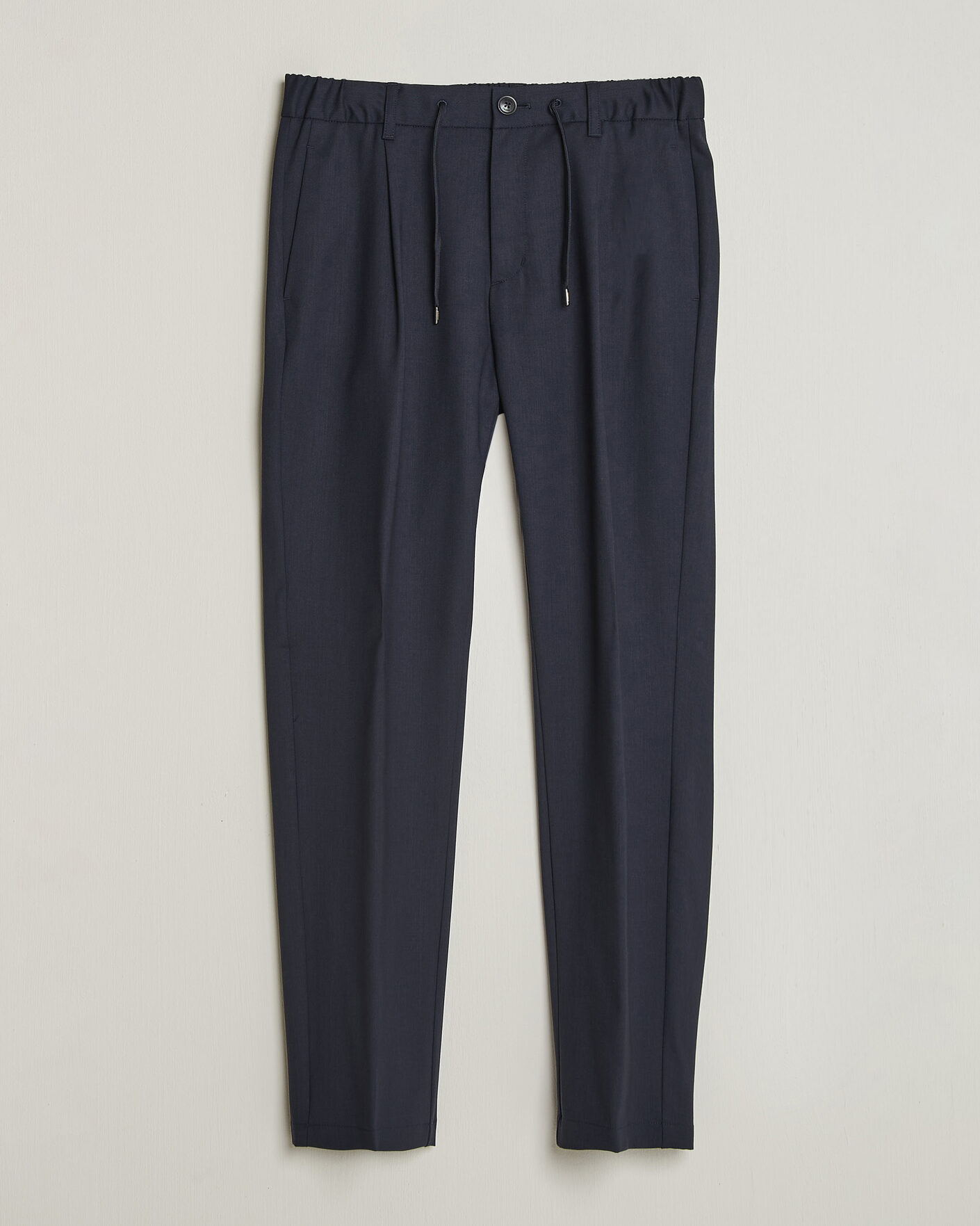 Heren | Broeken | Herno | Pleated Wool Trousers Navy