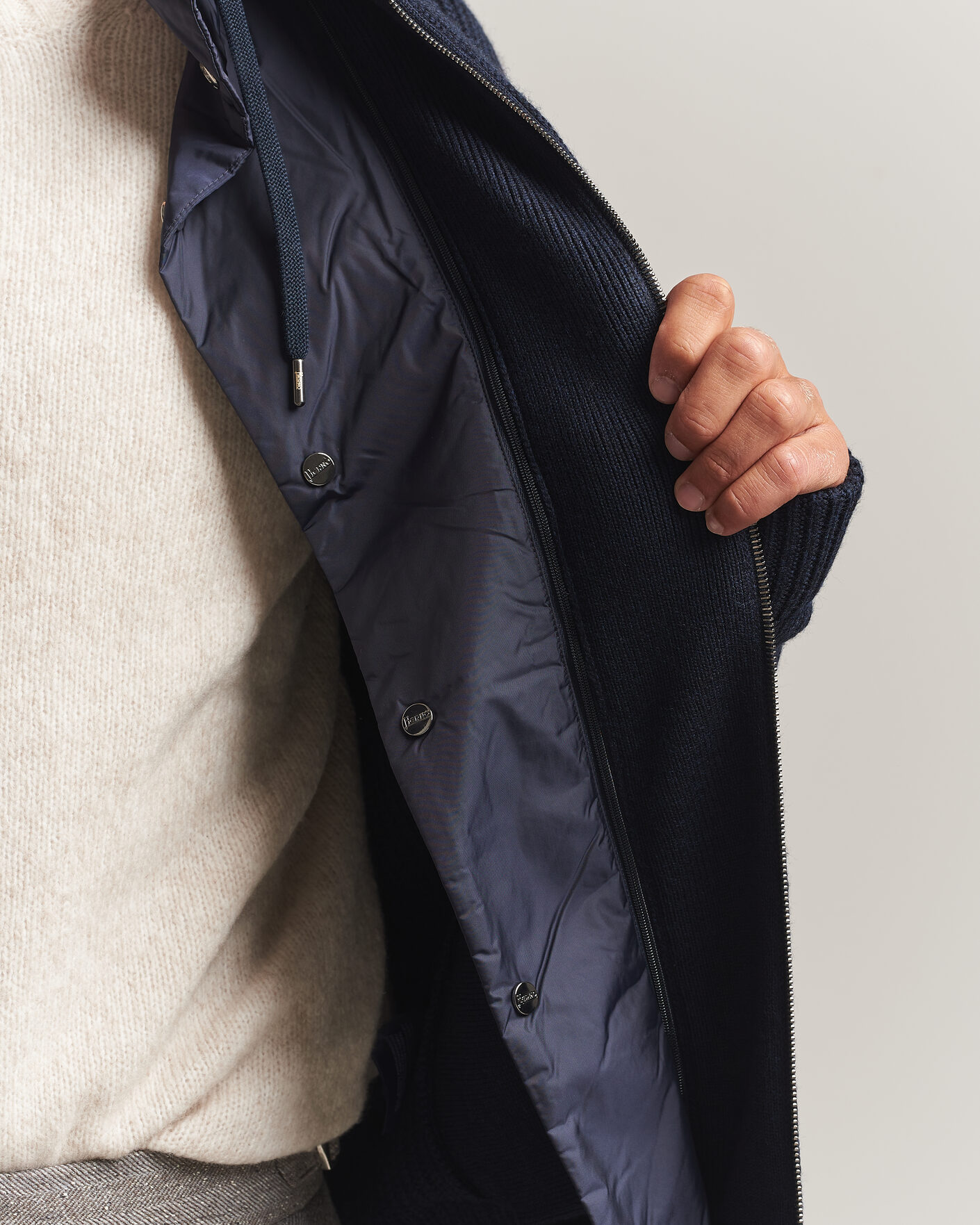 Homme | Pulls Et Tricots | Herno | Full Zip Knit Cardigan Navy