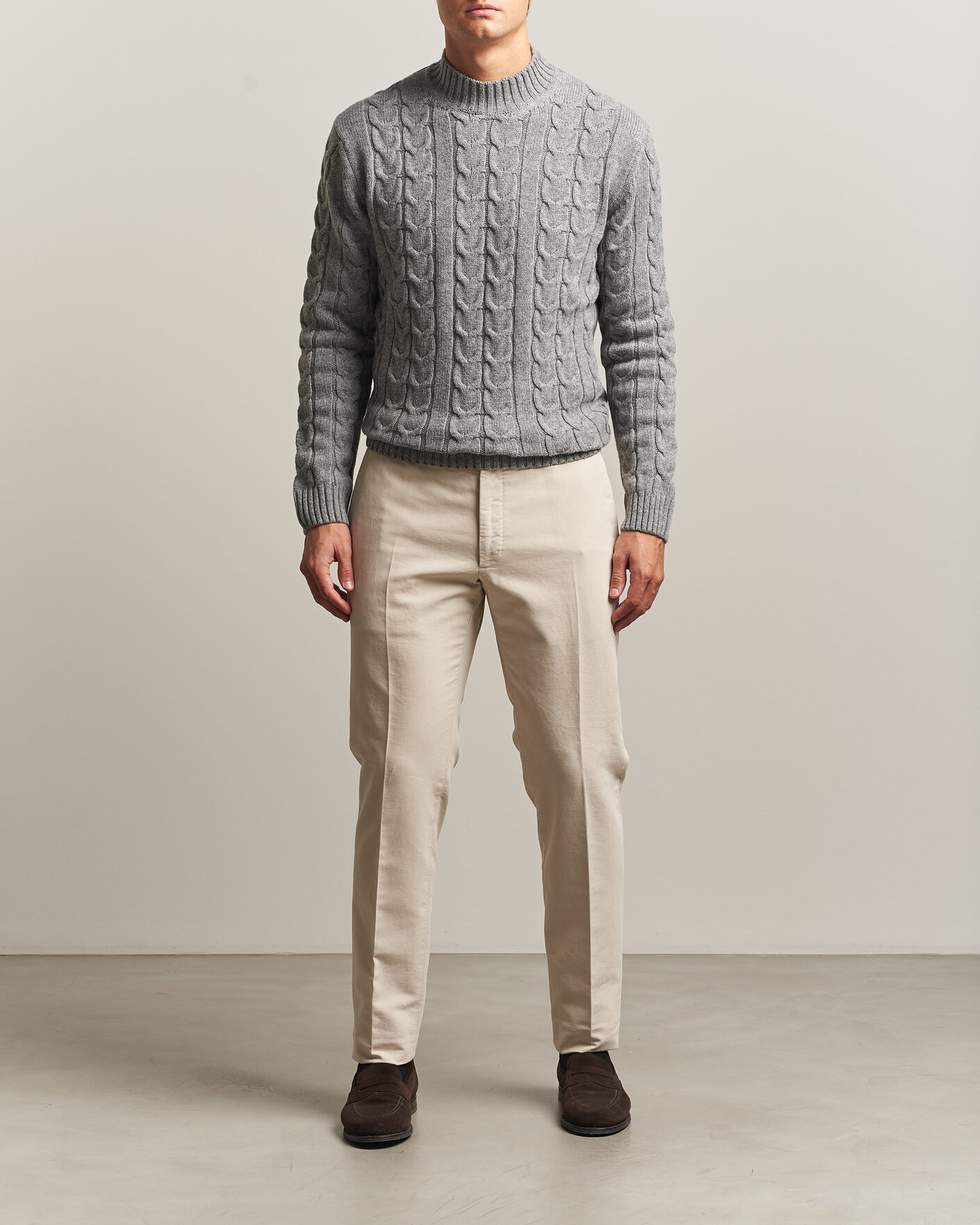 Homme | Pantalons | Incotex | Slim Fit Soft Cotton Stretch Chinos Off White