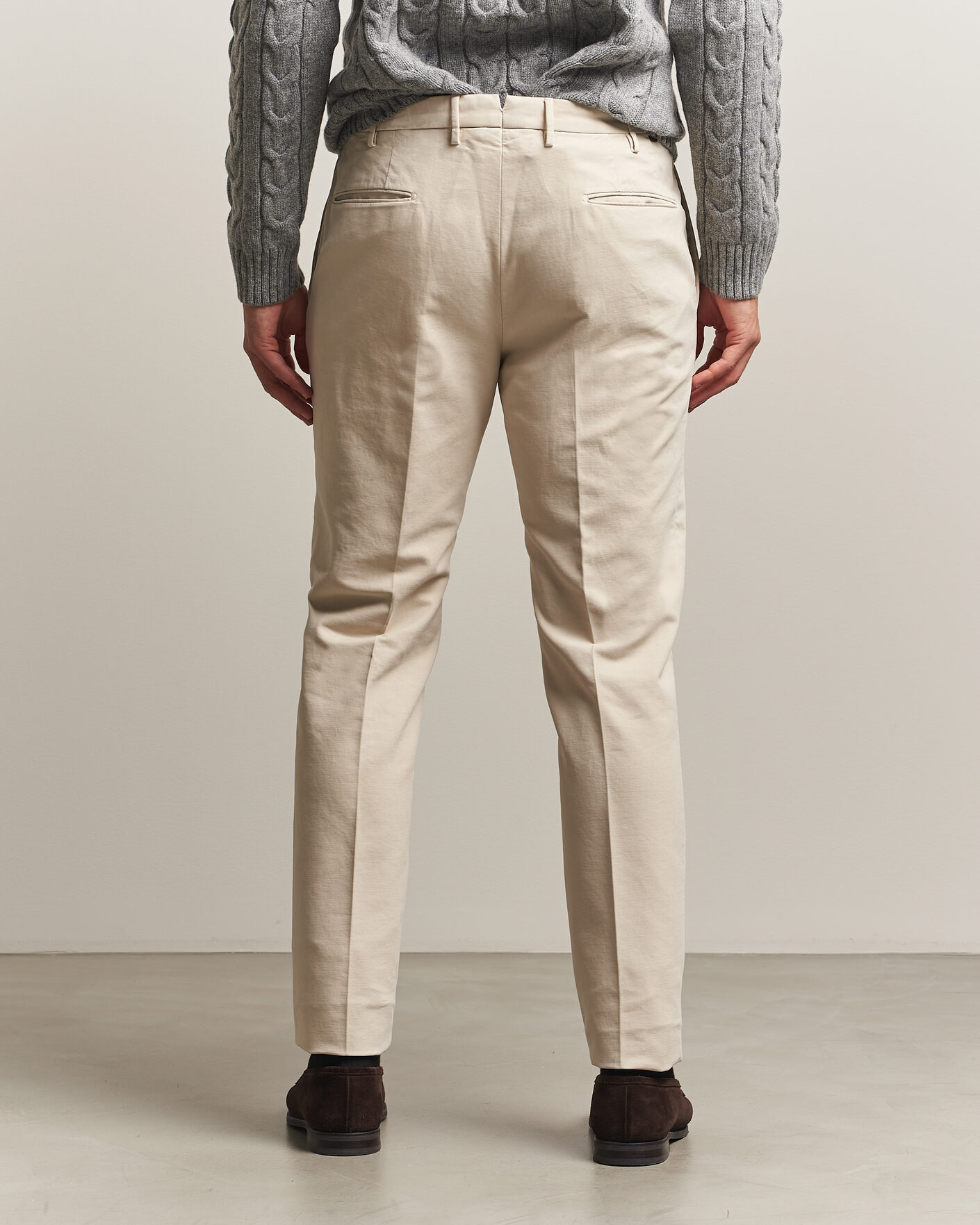 Homme | Pantalons | Incotex | Slim Fit Soft Cotton Stretch Chinos Off White