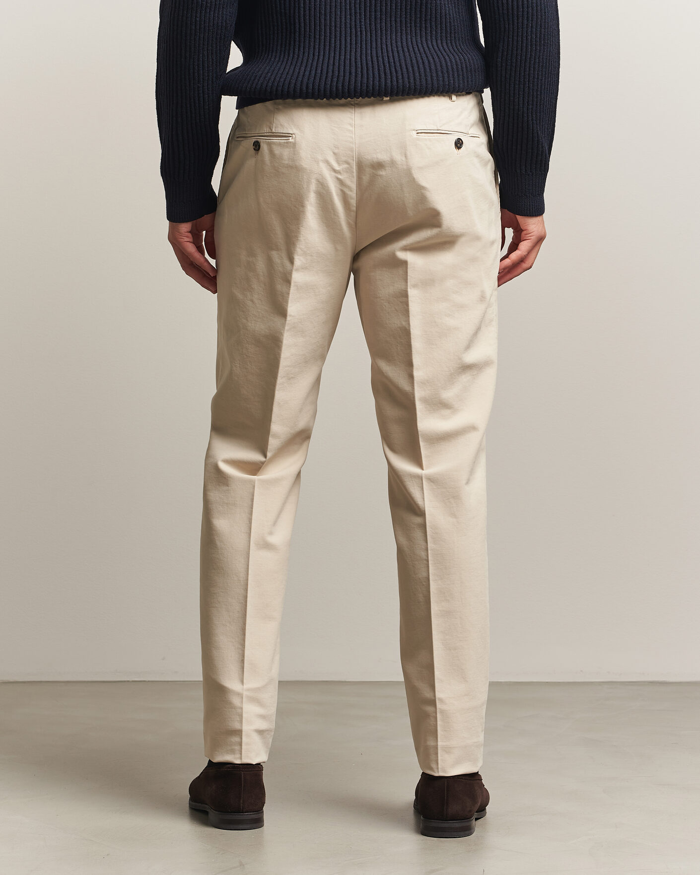 Homme | Pantalons | Incotex | Regular Fit Soft Cotton Stretch Chinos Off White