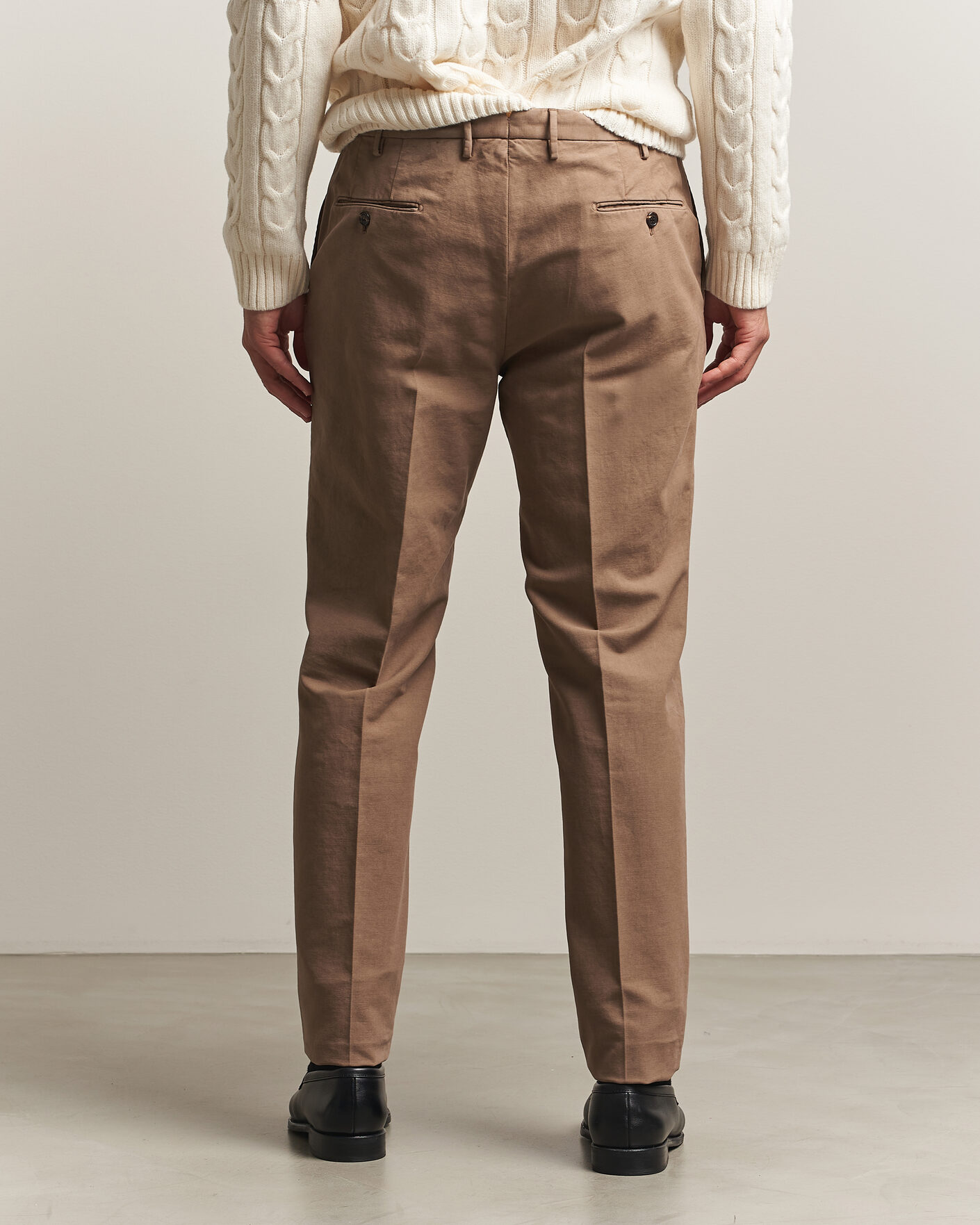 Heren | Broeken | Incotex | Regular Fit Soft Cotton Stretch Chinos Taupe