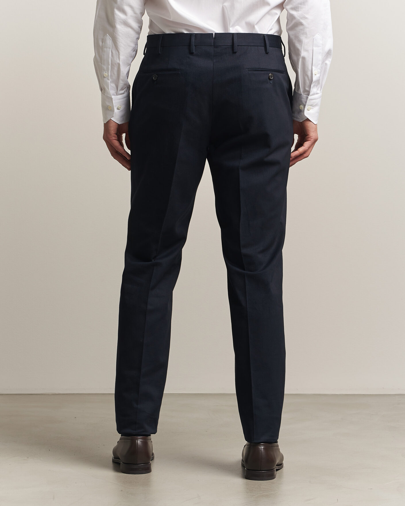 Heren | Broeken | Incotex | Regular Fit Cotton/Cashmere Trousers Navy