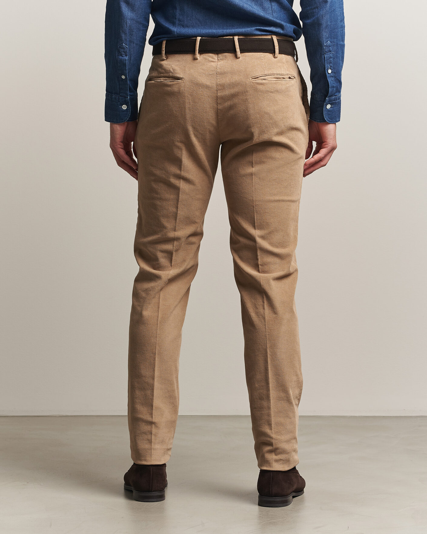 Homme | Pantalons | Incotex | Slim Fit Baby Corduroy Trousers Beige