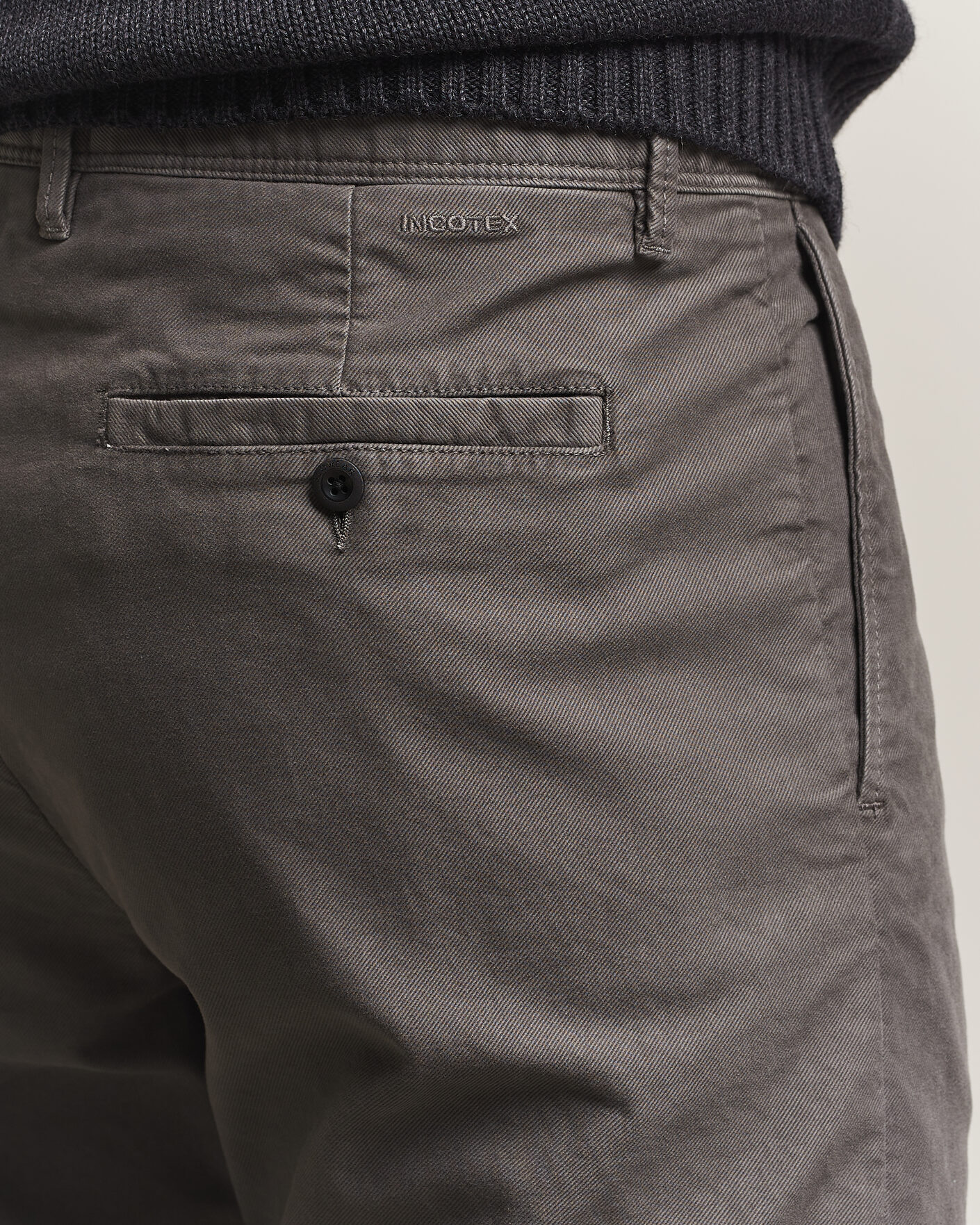 Homme | Pantalons | Incotex | Regular Fit Garment Dyed Slacks Dark Grey