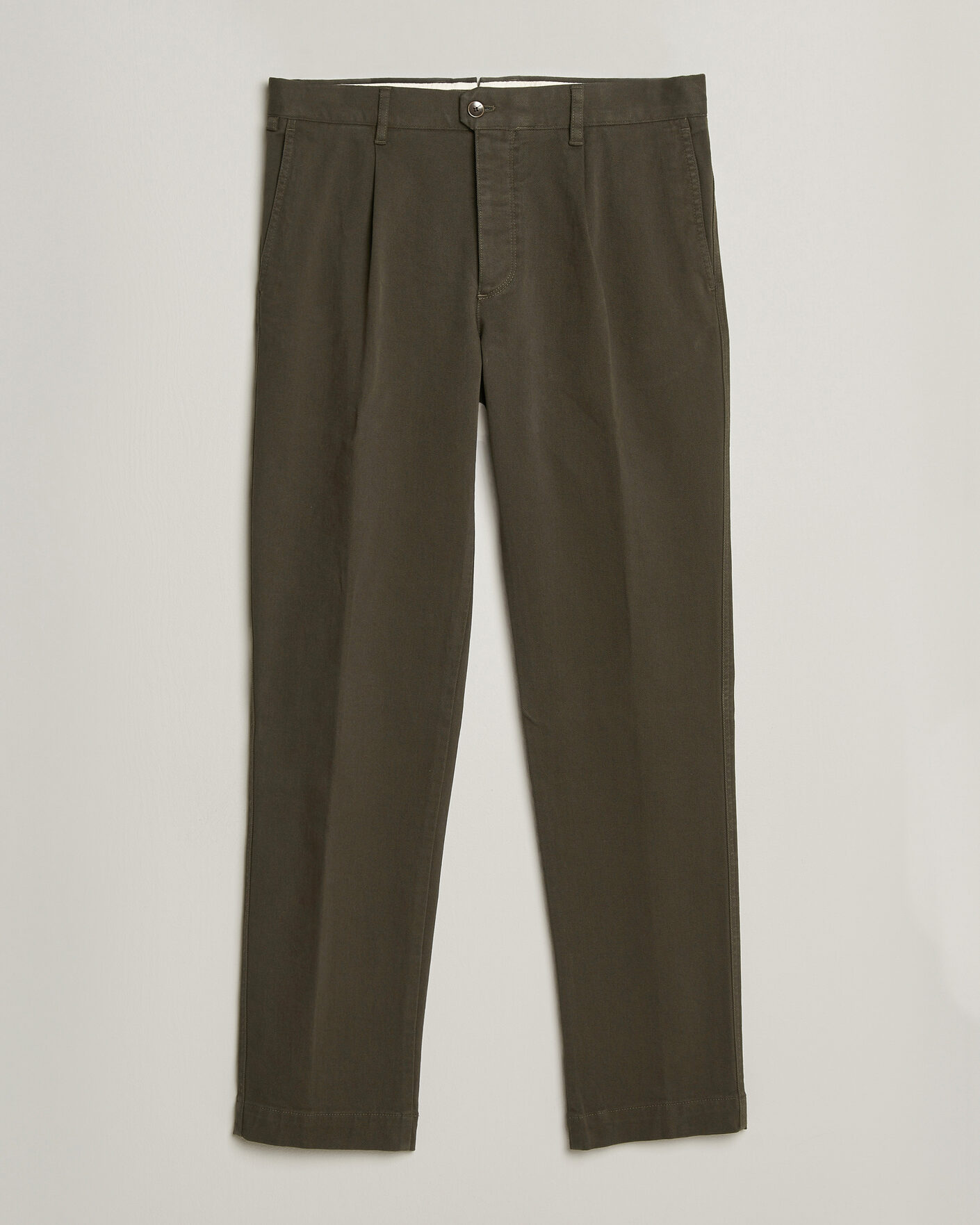 Homme | Pantalons | Incotex | Regular Fit Cover Chinos Dark Green