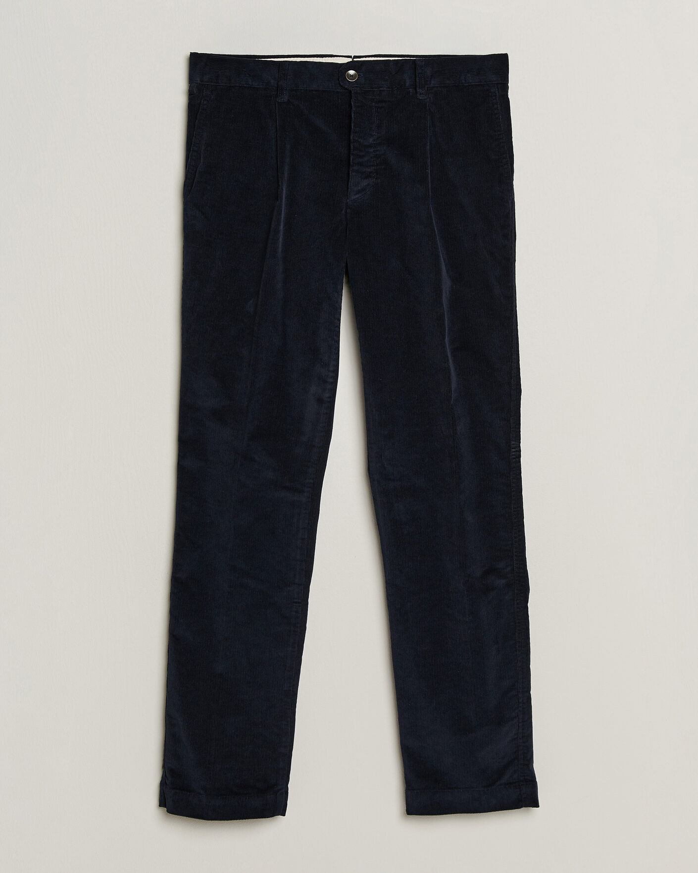Homme | Pantalons | Incotex | Regular Fit Washed Corduroy Slacks Navy