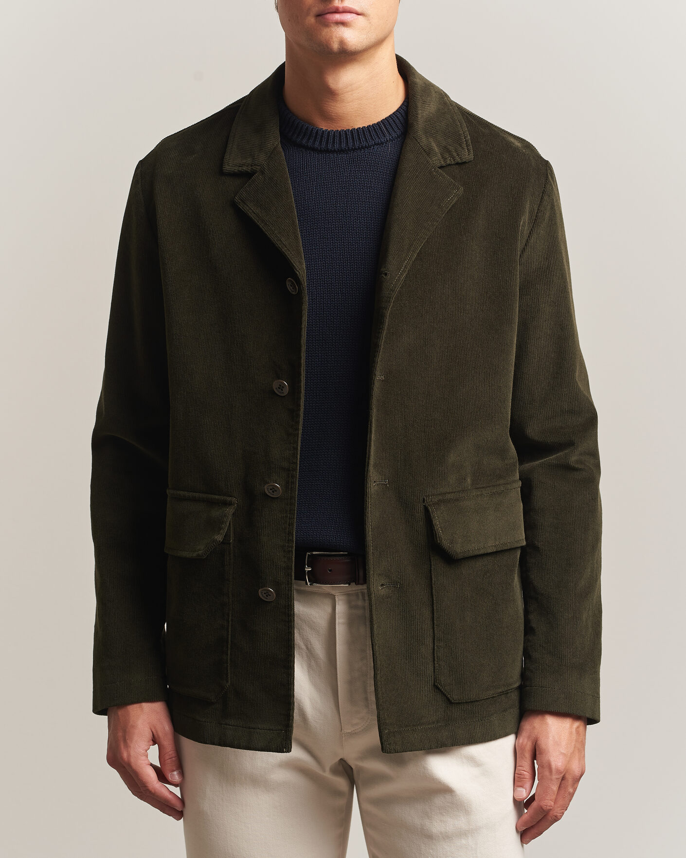 Homme | Blazers | Incotex | Corduroy Sports Jacket Forest Green