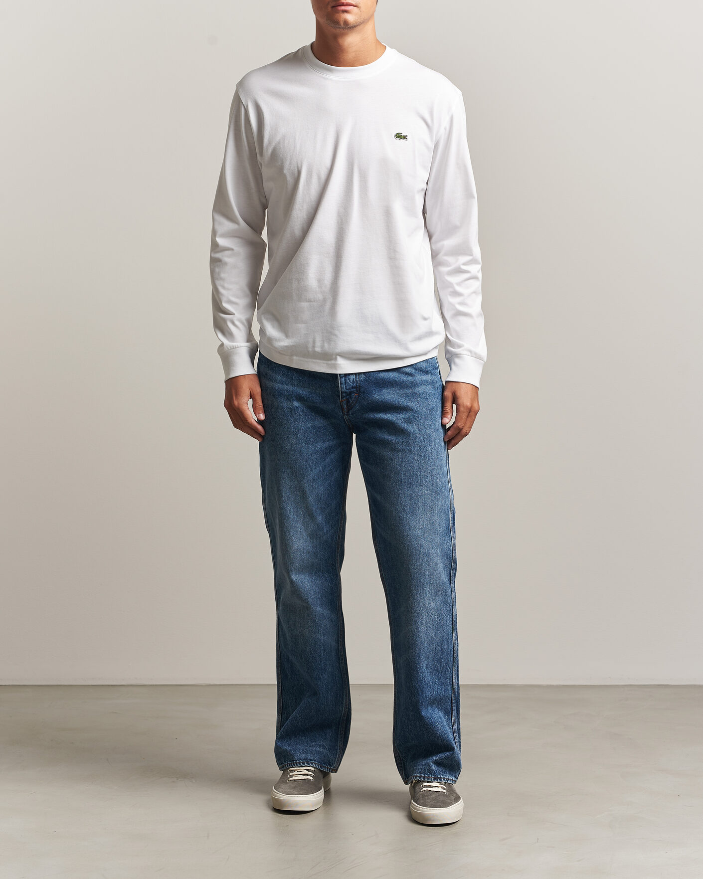 Homme | T-shirts | Lacoste | Crew Neck Long Sleeve T-Shirt White