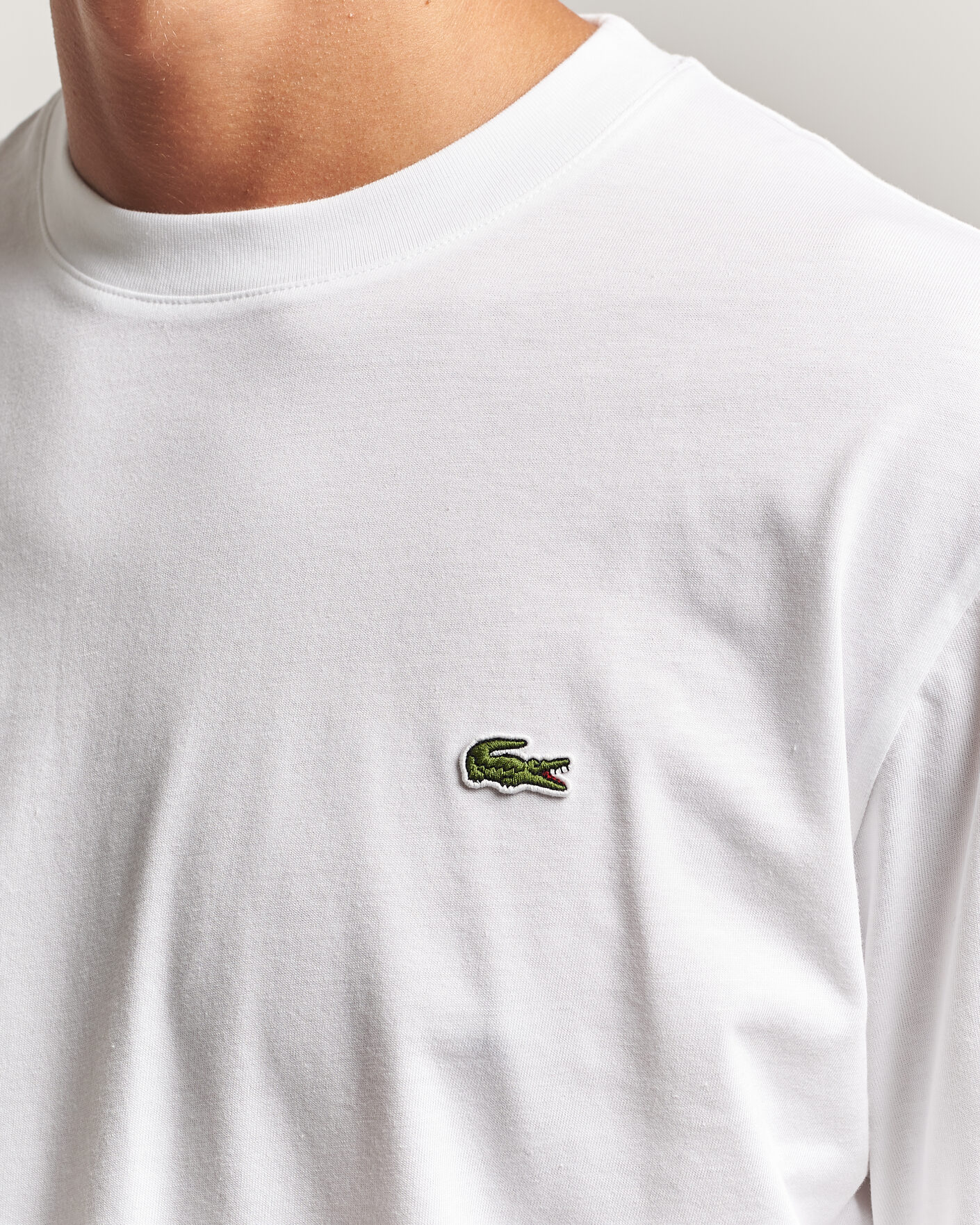 Homme | T-shirts | Lacoste | Crew Neck Long Sleeve T-Shirt White