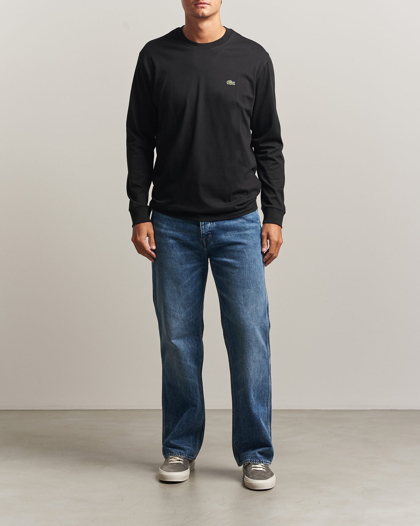 Homme | T-shirts | Lacoste | Crew Neck Long Sleeve T-Shirt Black