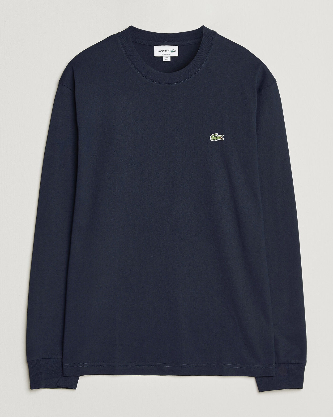 Homme | T-shirts | Lacoste | Crew Neck Long Sleeve T-Shirt Navy Blue
