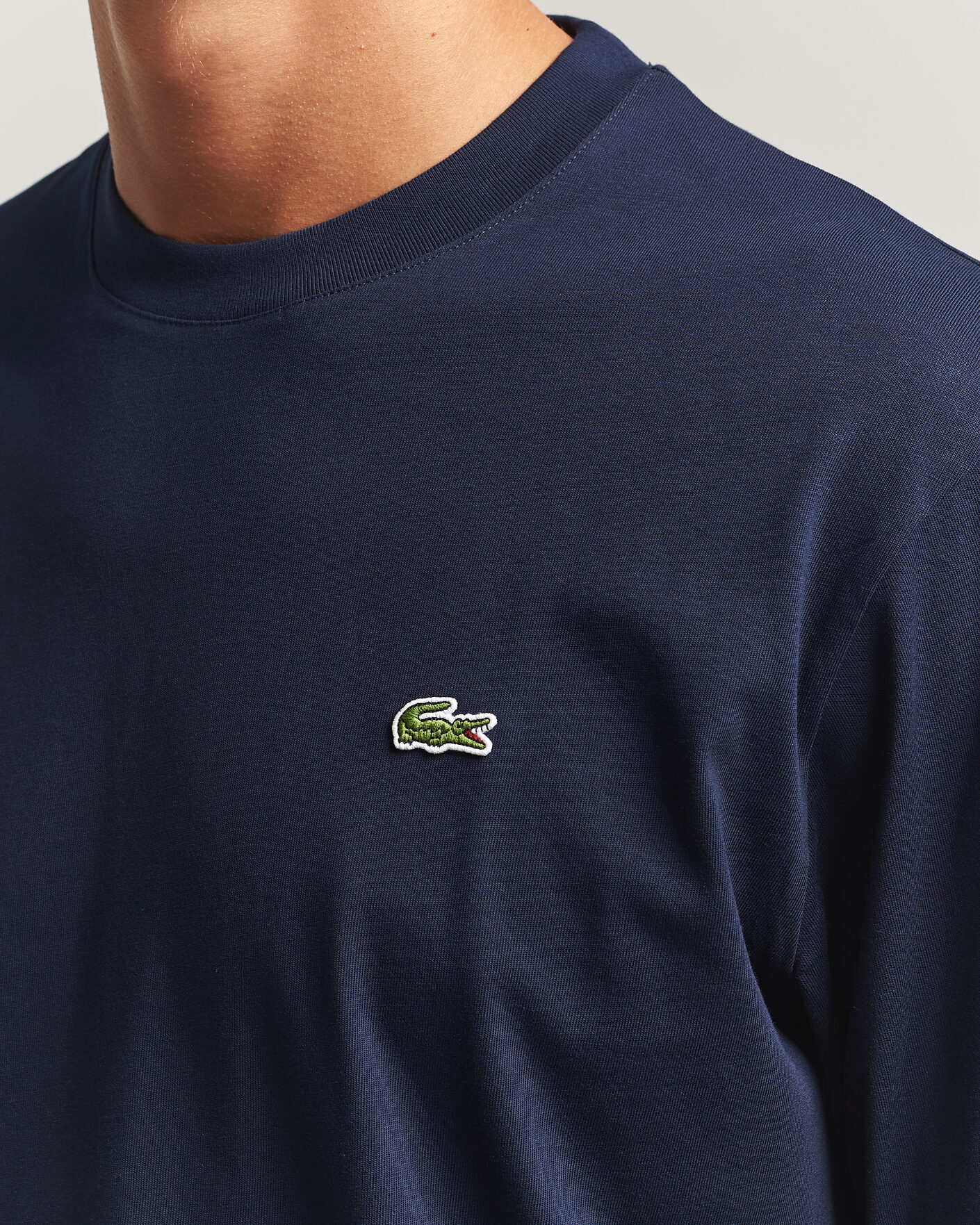 Homme | T-shirts | Lacoste | Crew Neck Long Sleeve T-Shirt Navy Blue