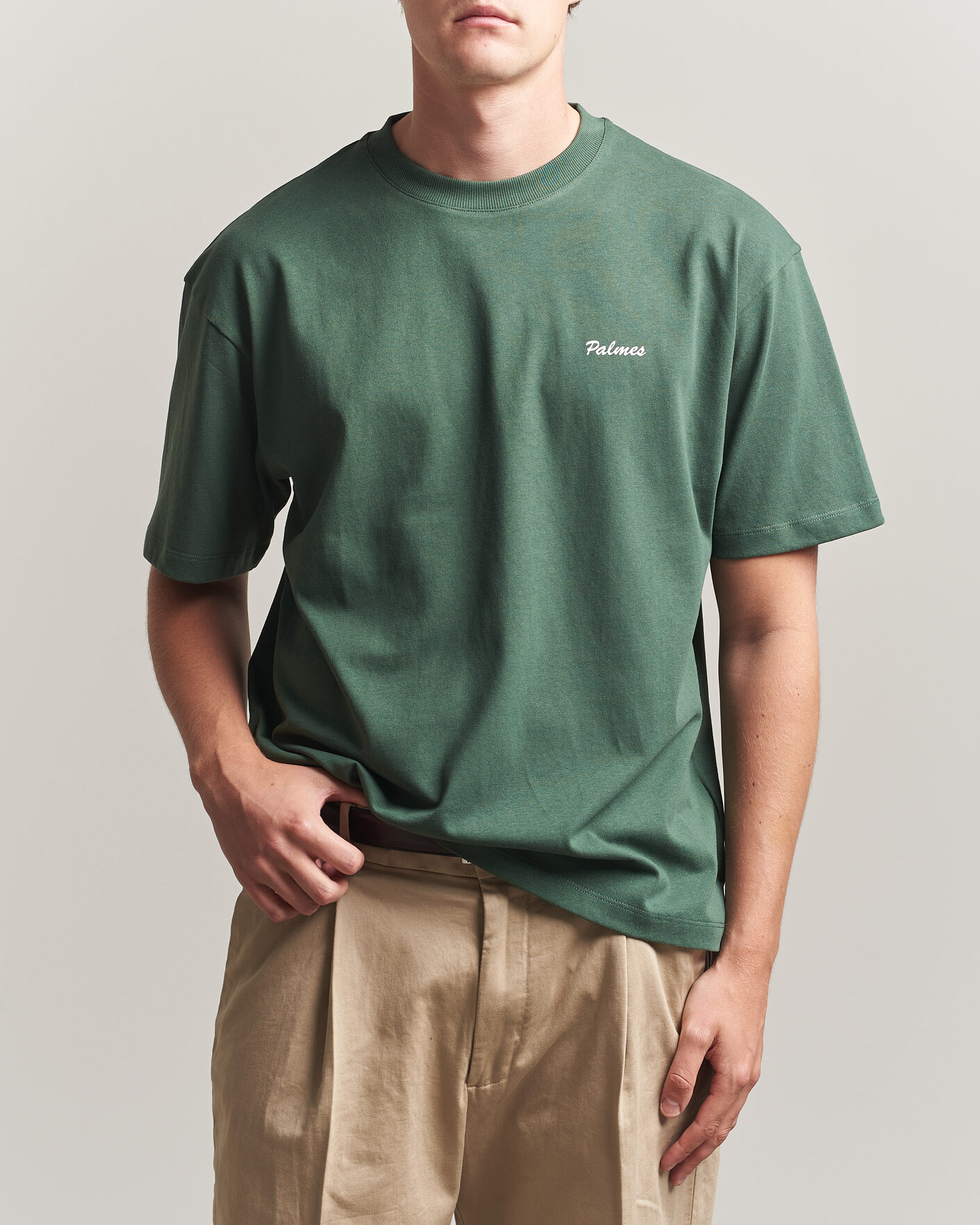 Heren | T-shirts | Palmes | Logo T-Shirt Dark Green
