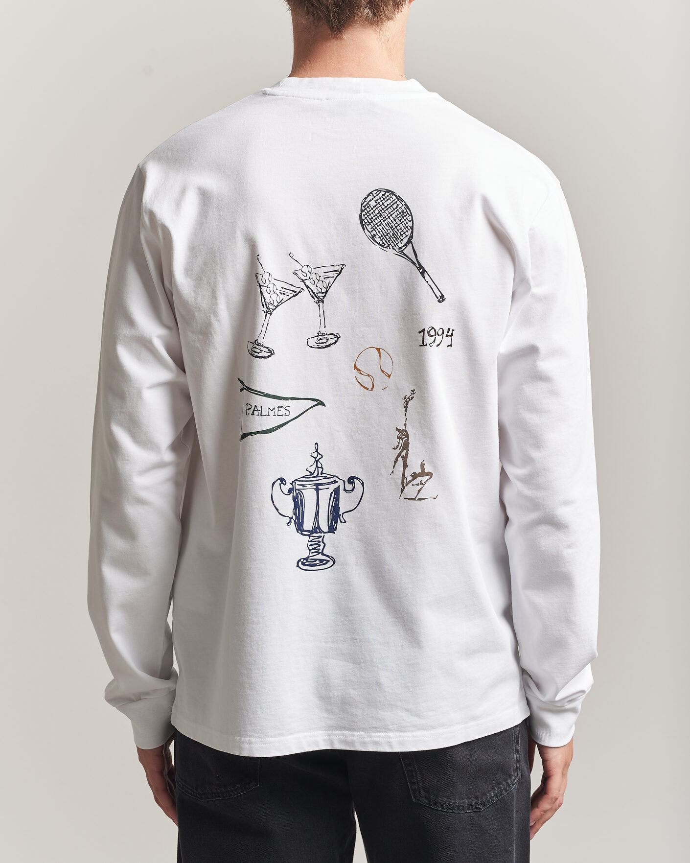 Homme | T-shirts | Palmes | Pennant Long Sleeve T-Shirt White