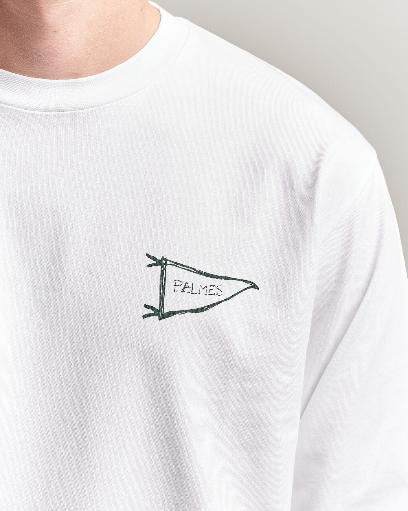 Homme | T-shirts | Palmes | Pennant Long Sleeve T-Shirt White