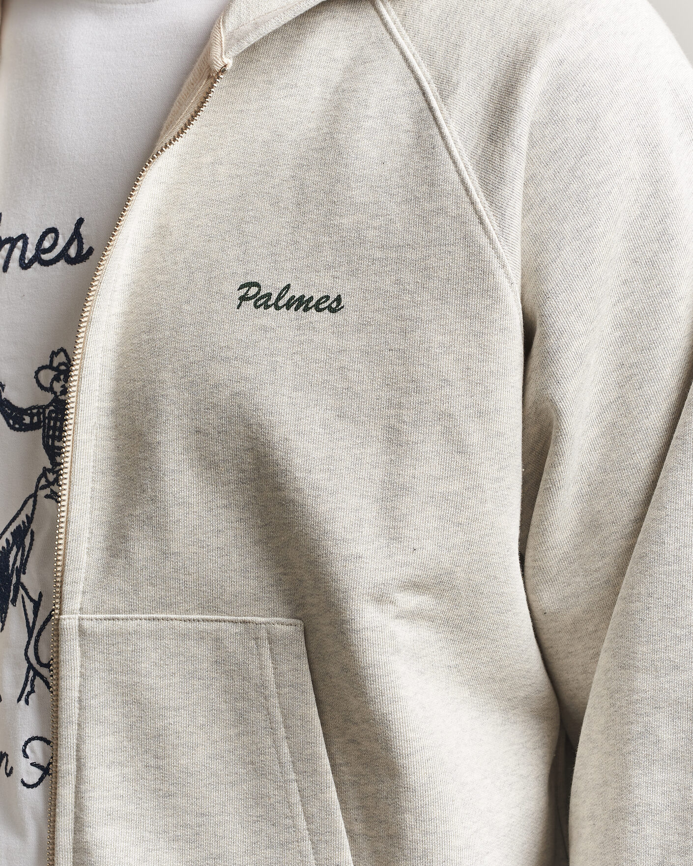 Homme | Pulls Et Tricots | Palmes | Logo Zip Hoodie Grey Melange