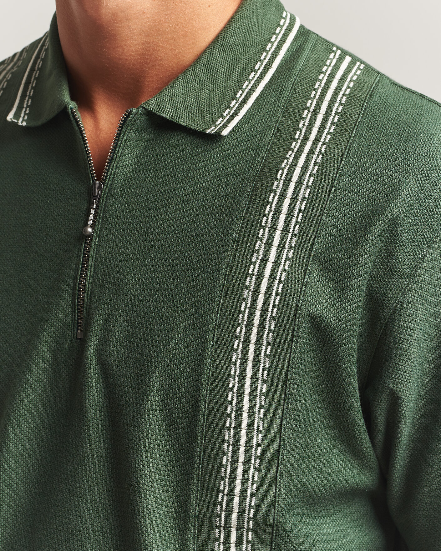 Heren | Polo's | Palmes | Panel Zip Polo Green
