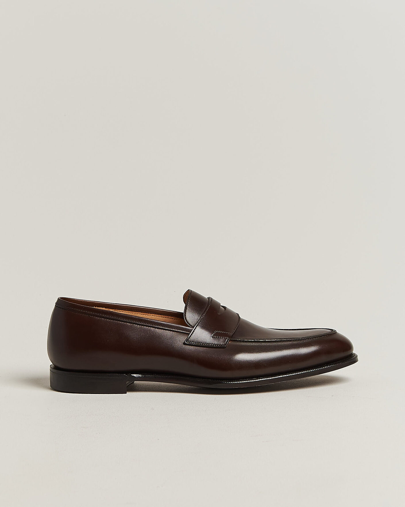 Homme | Loafers | Crockett & Jones | Crawford Handgrade Penny Loafer Dk Brown Antique Calf