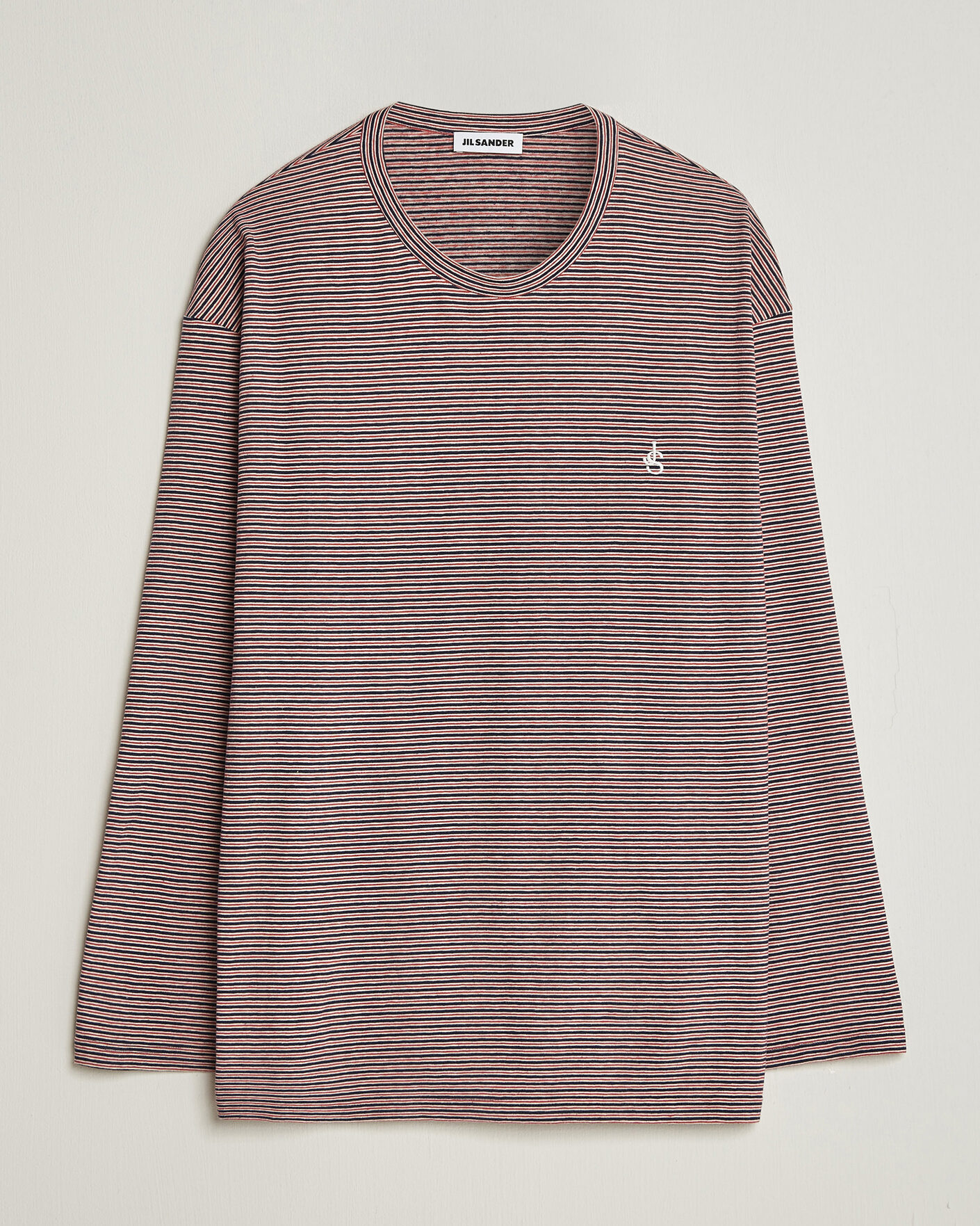 Heren | T-shirts | Jil Sander | Long Sleeve Striped T-Shirt Red