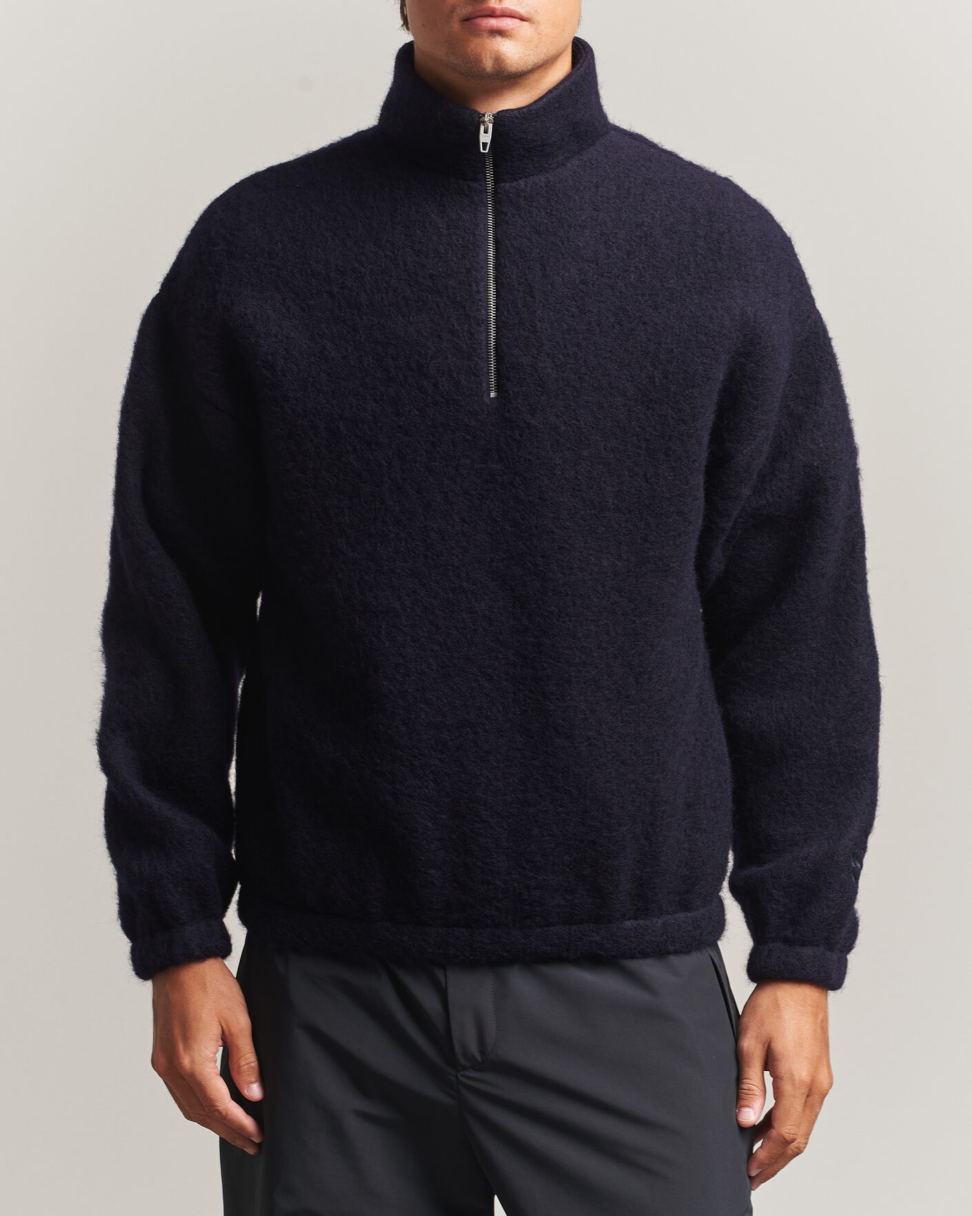 Homme | Pulls Et Tricots | Jil Sander | Half Zip Fleece Sweater Navy